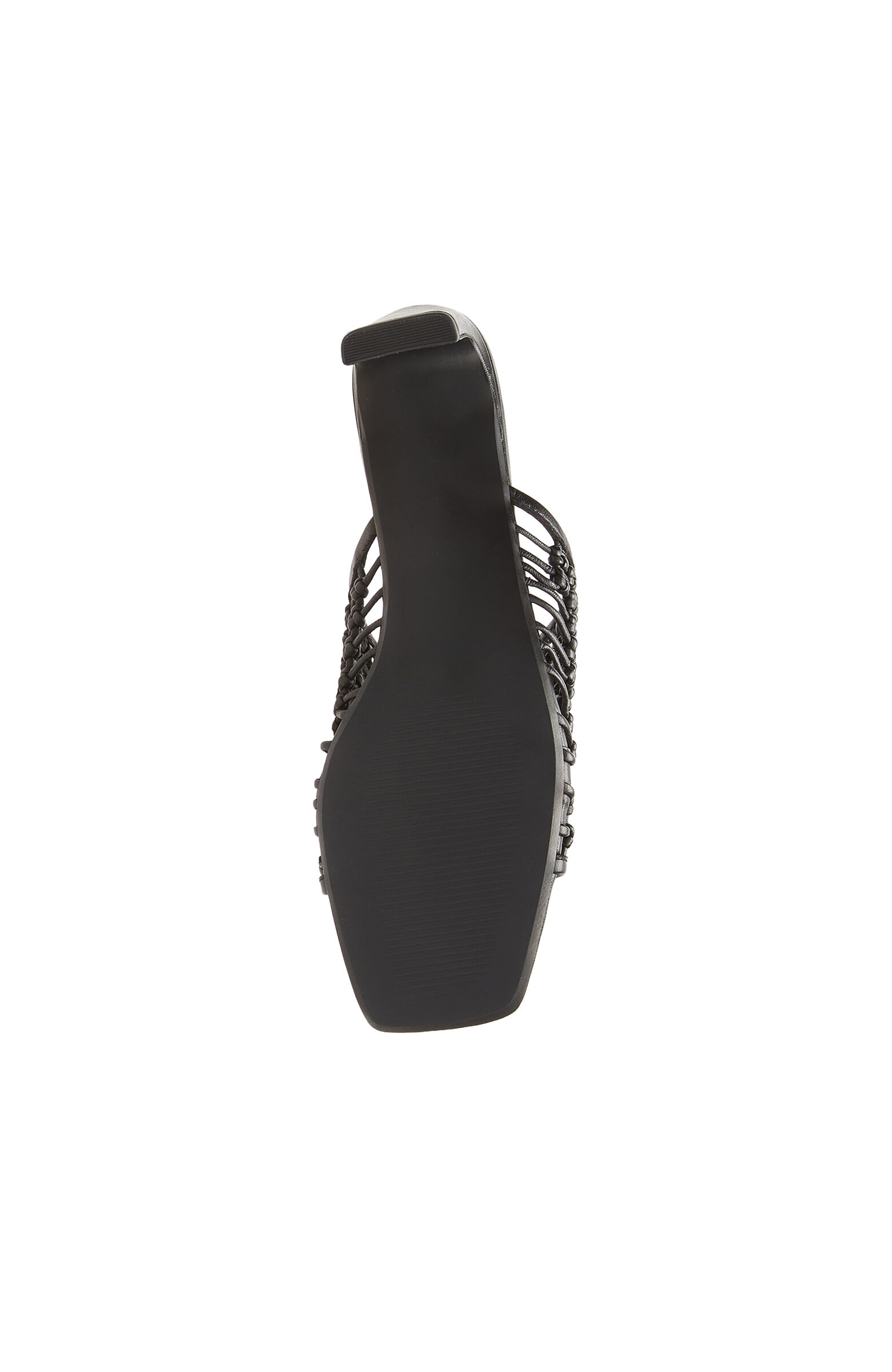 Siyah Örgülü Kadın Deri Terlik