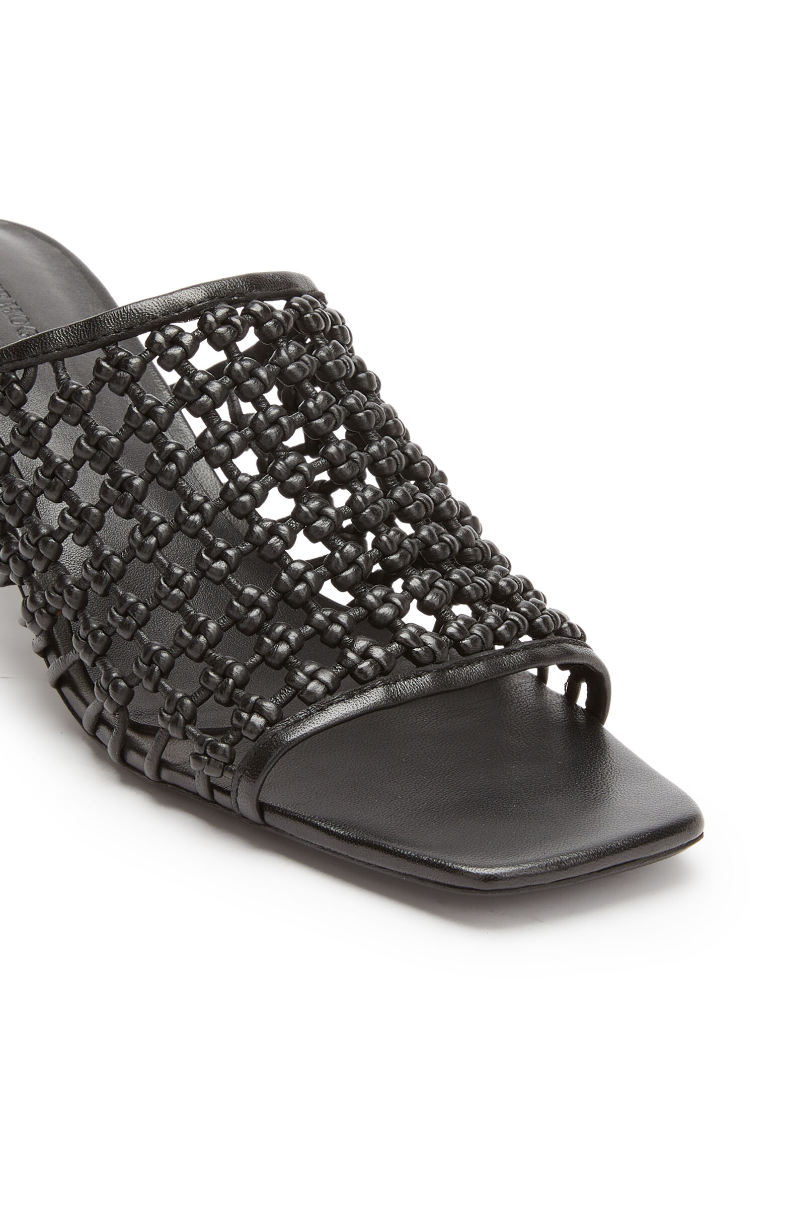 Siyah Örgülü Kadın Deri Terlik