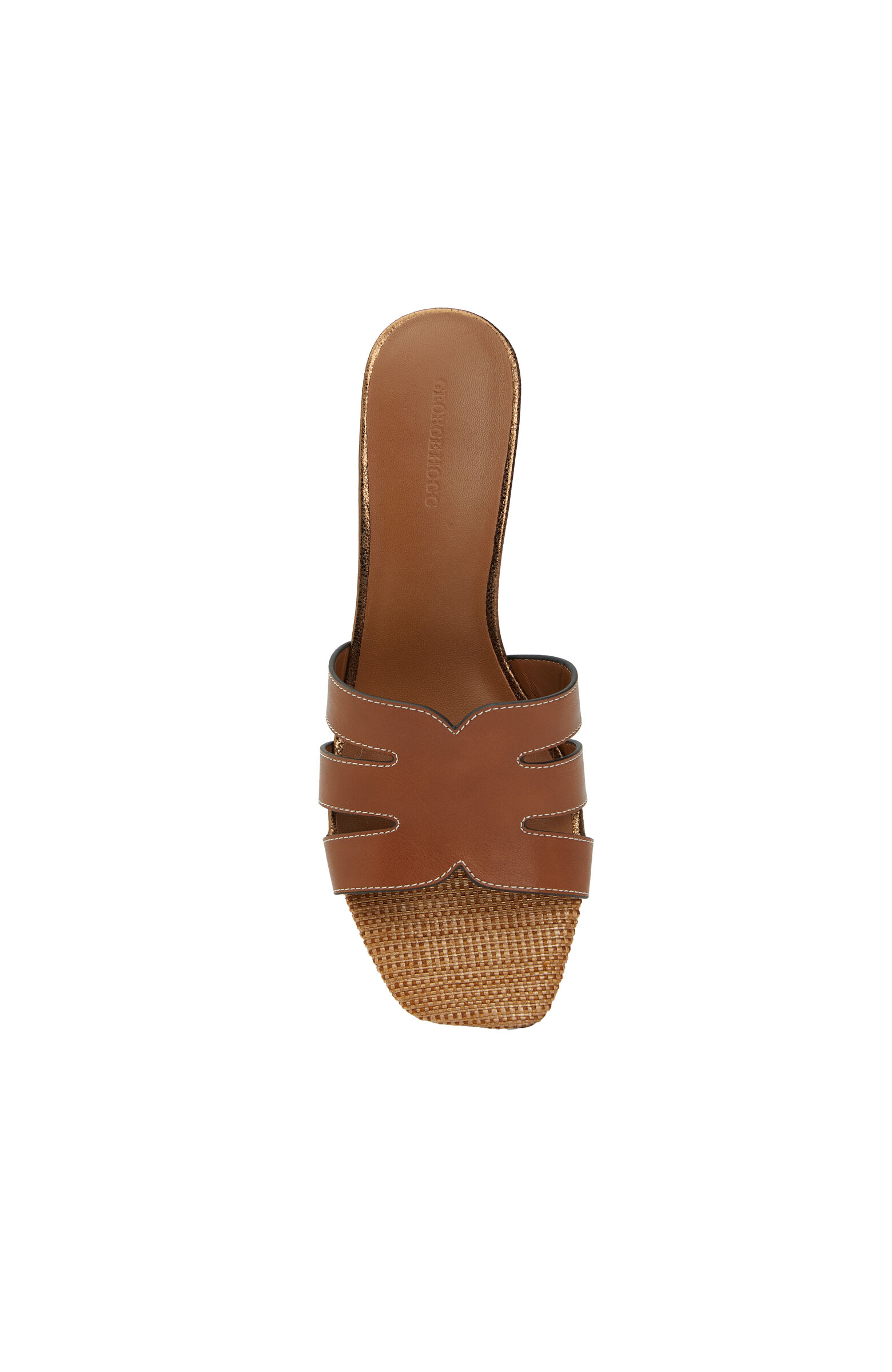 Tan Straw Detailed Women's Slippers