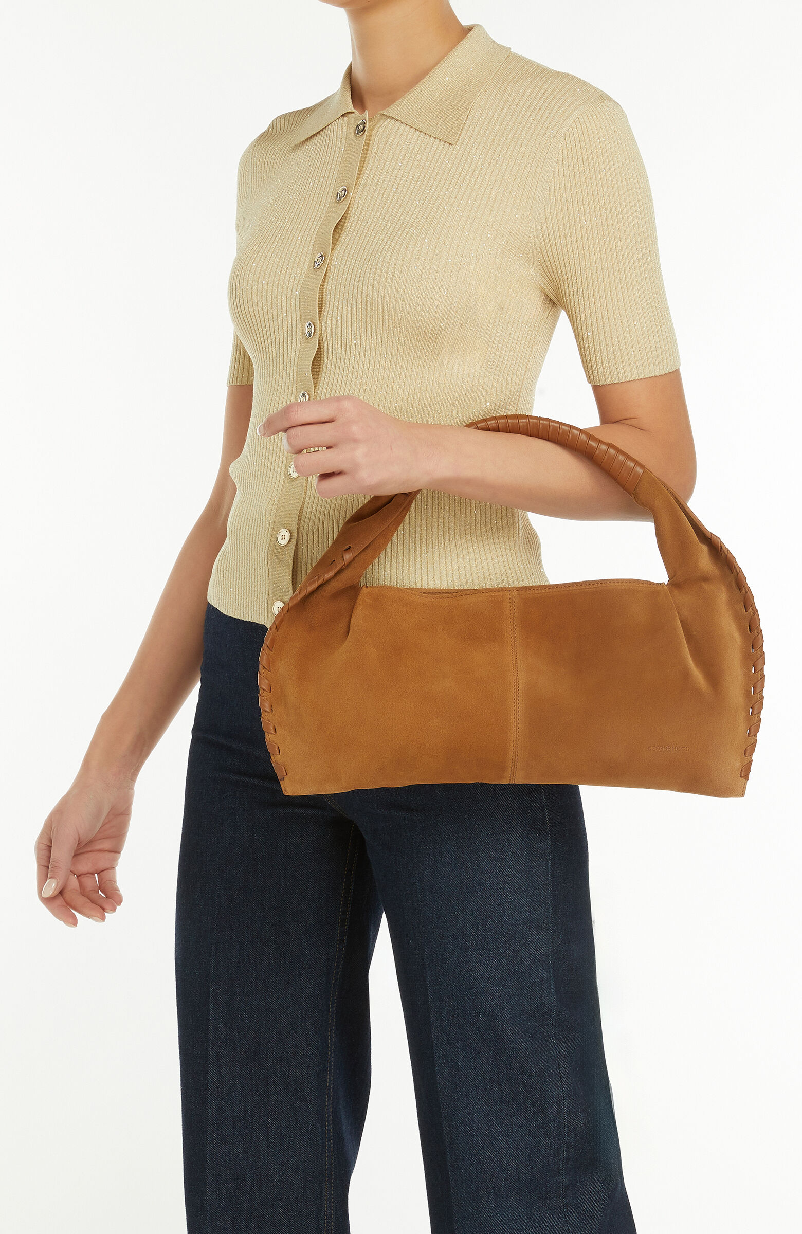 Taba Saraç Detaylı Kadın Süet Çanta