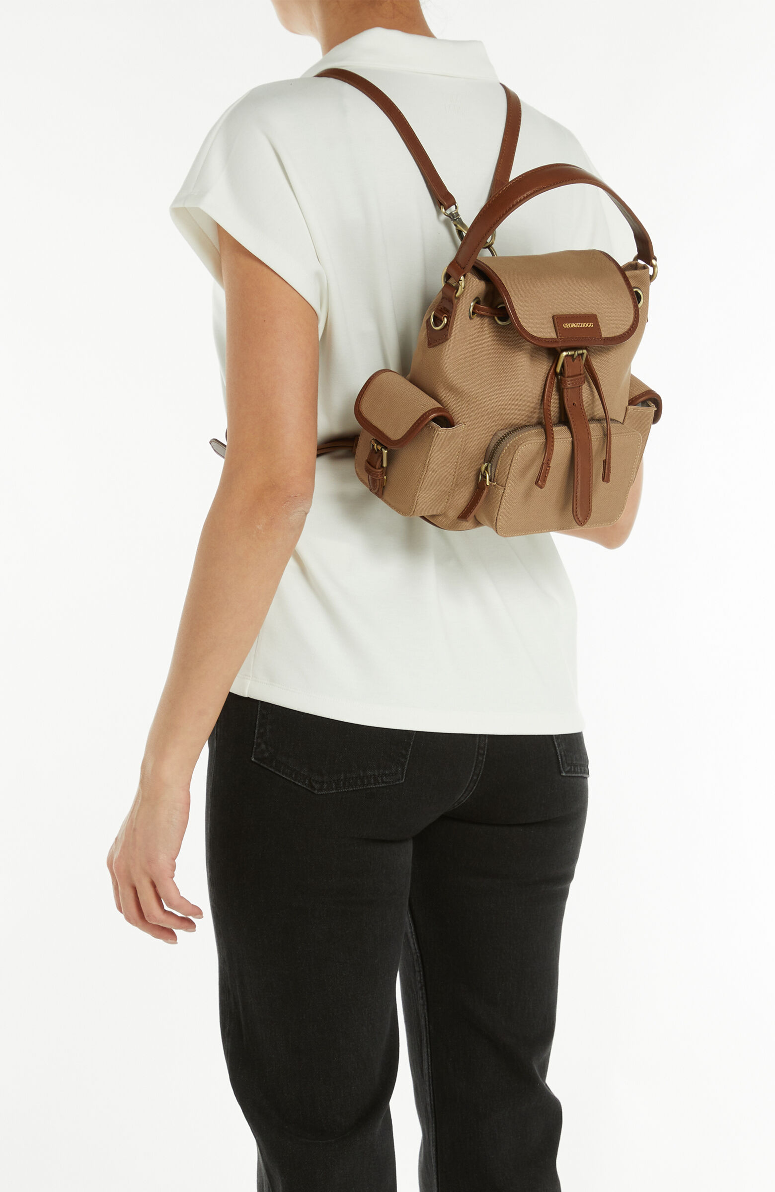 Naturel Cep Detaylı Kadın Kanvas Çanta