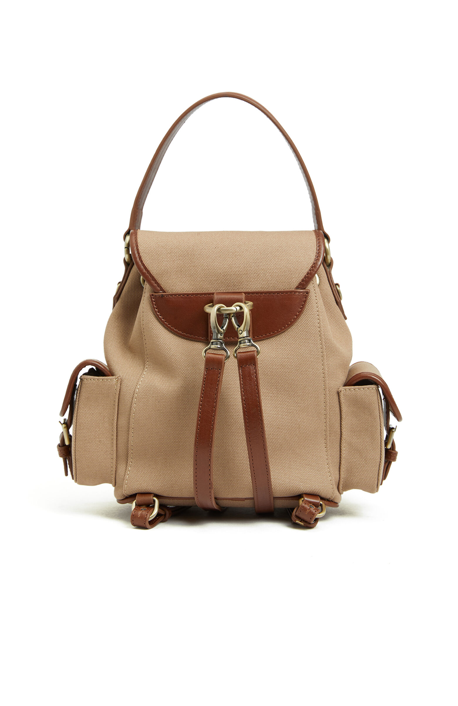 Naturel Cep Detaylı Kadın Kanvas Çanta