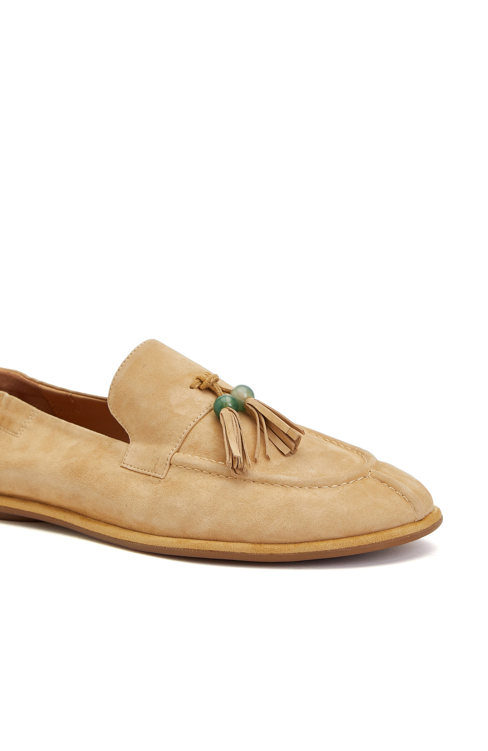 Bej Kadın Süet Loafer