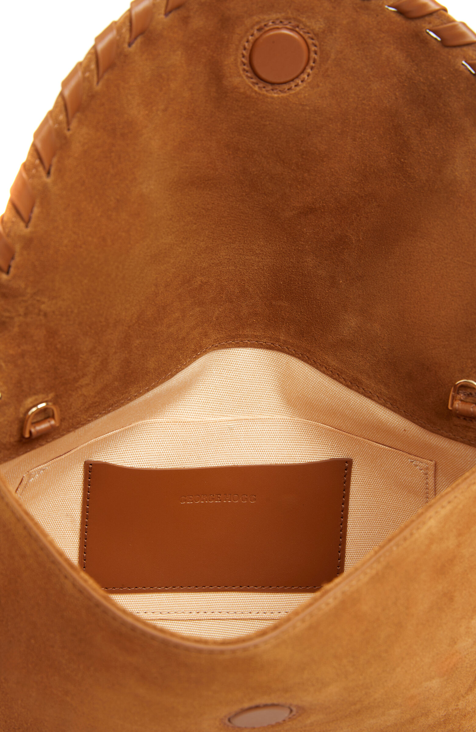 Taba Saraç Detaylı Kadın Süet Clutch