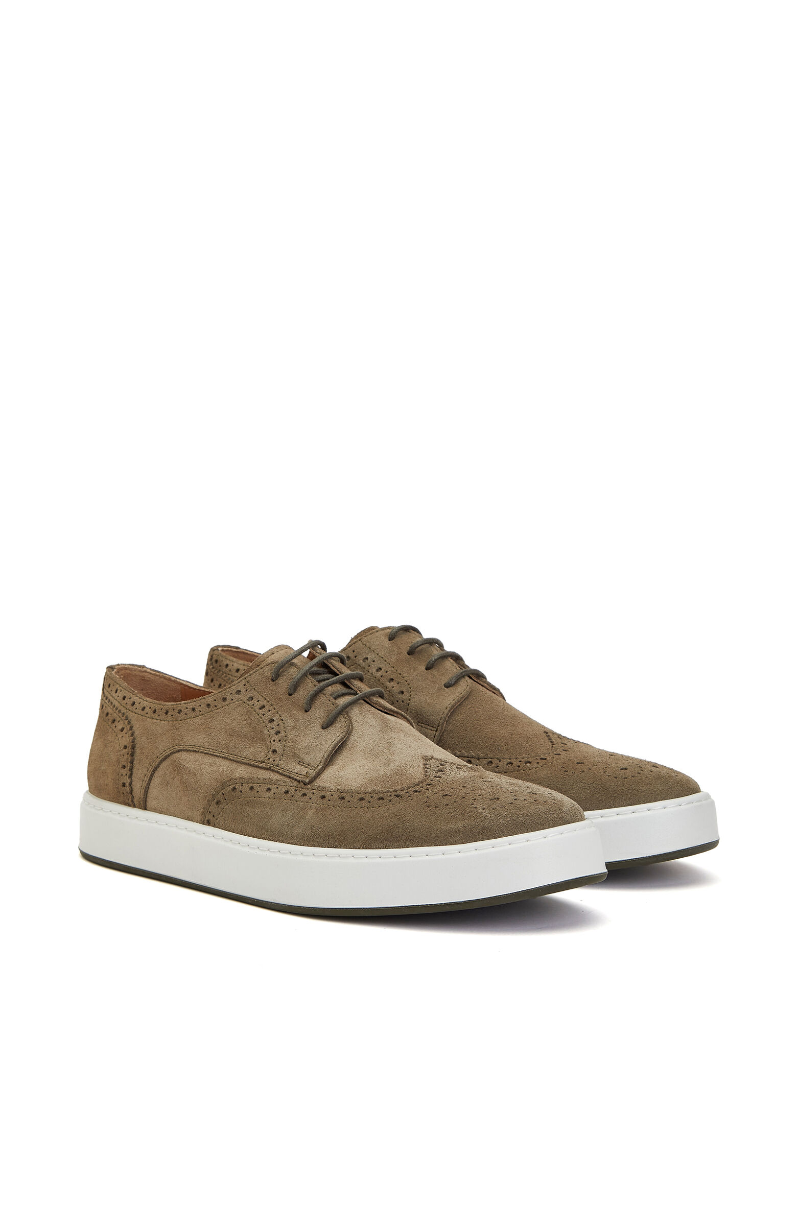 Khaki Special Soled Studded Men's Suede Shoes