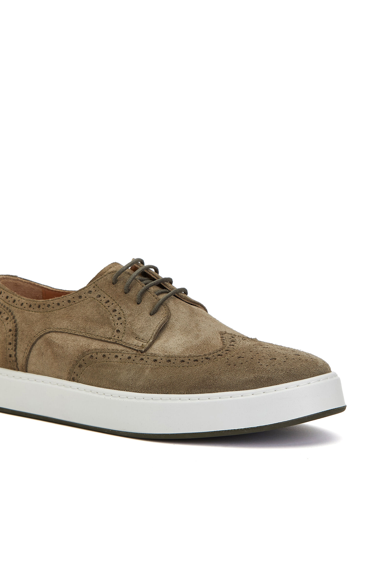 Khaki Special Soled Studded Men's Suede Shoes