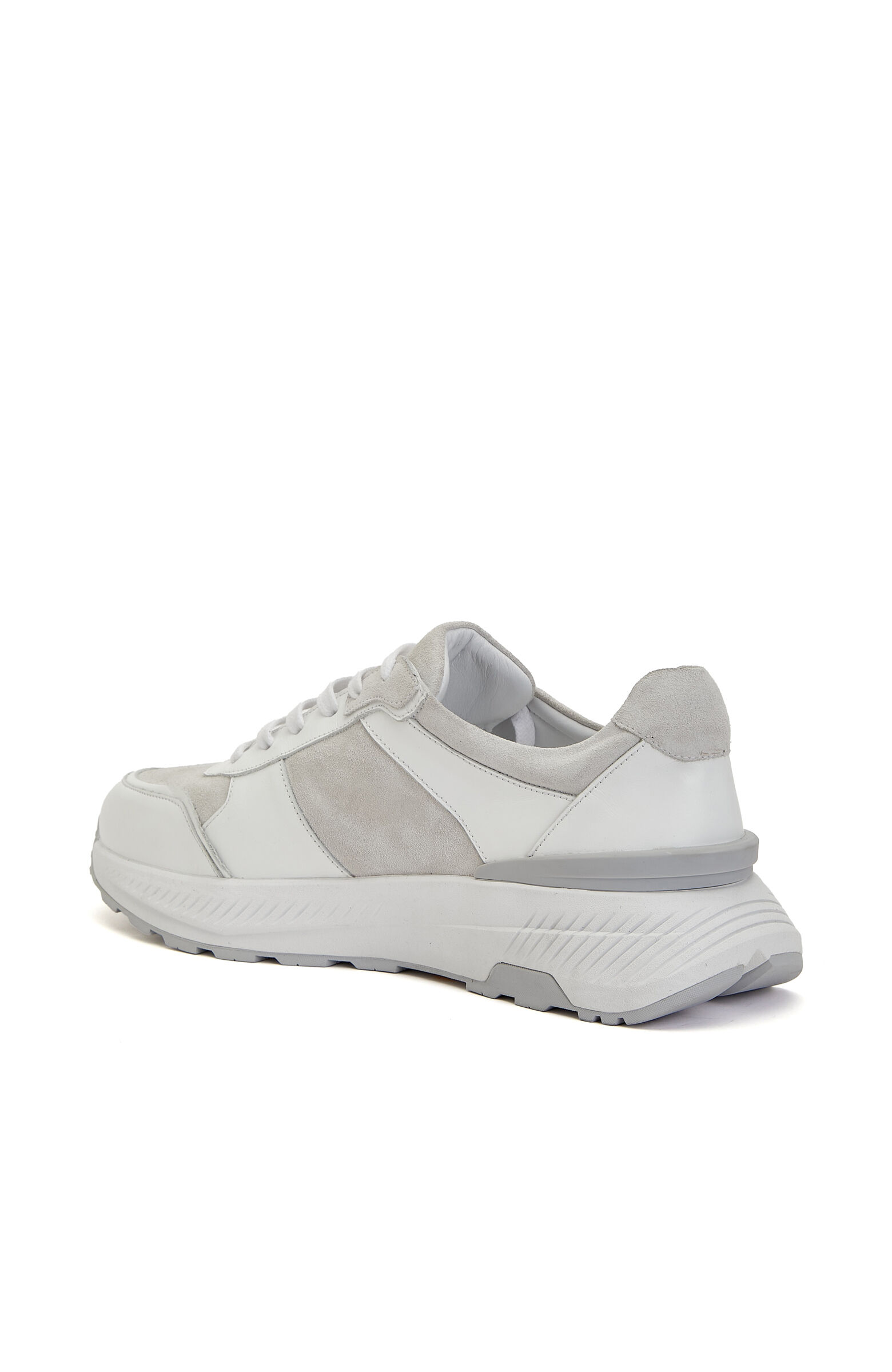 Beyaz Vibram Taban Detaylı Erkek Deri Sneaker