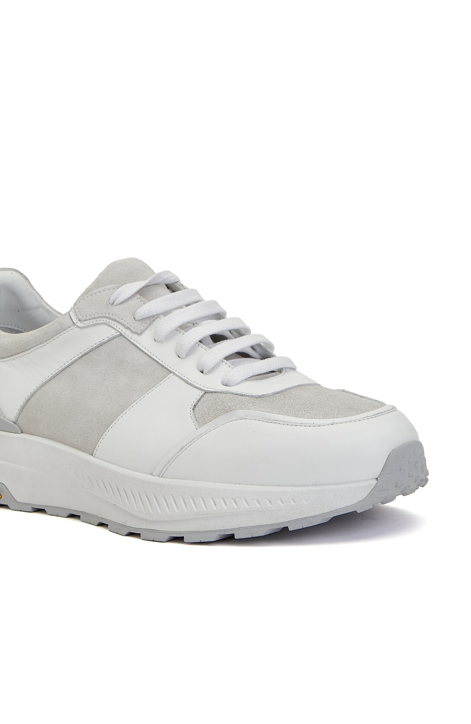 Beyaz Vibram Taban Detaylı Erkek Deri Sneaker