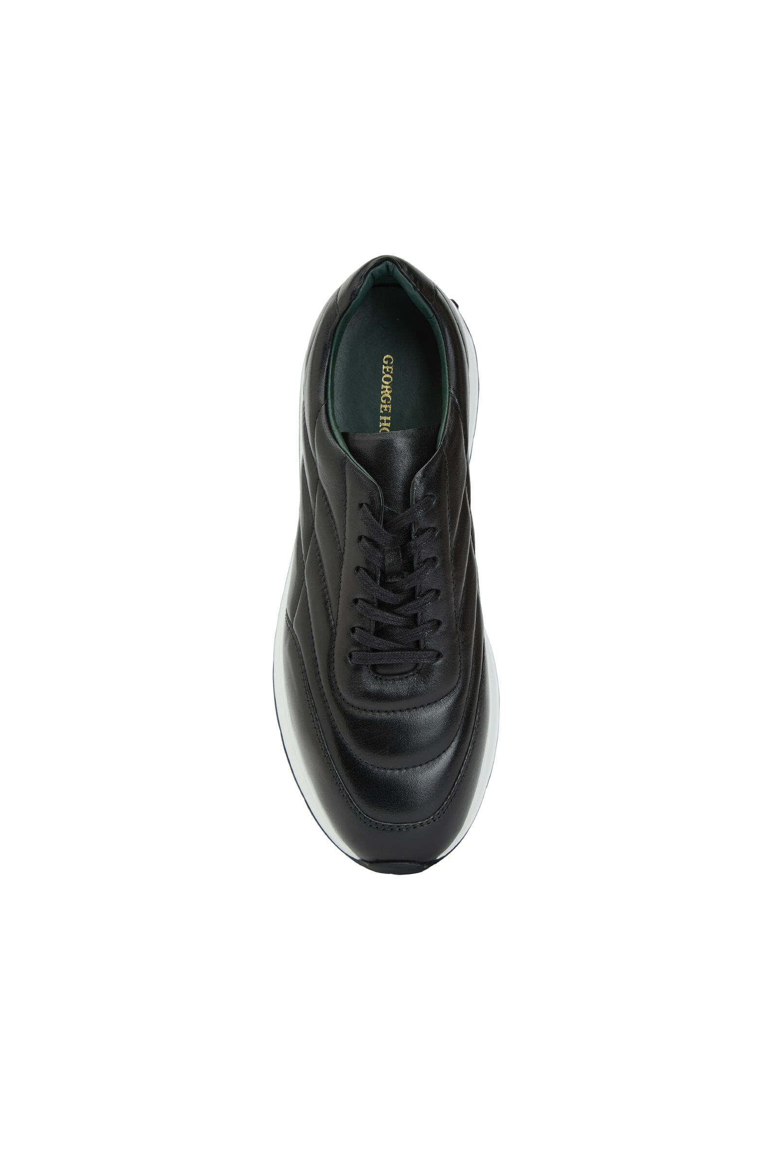 Siyah Dikiş Detaylı Erkek Deri Sneaker