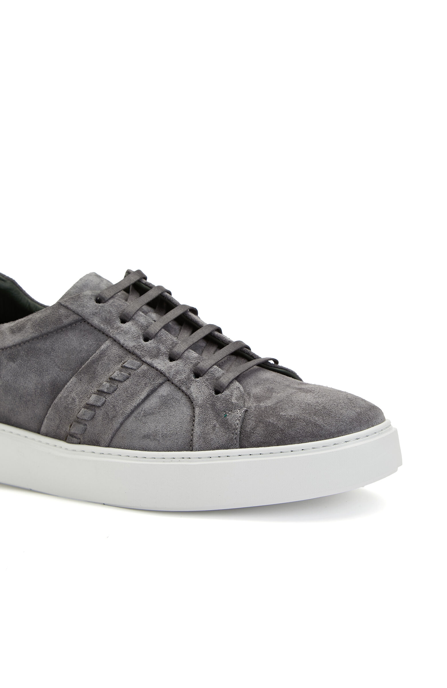 Antrasit Örgü Detaylı Erkek Süet Sneaker