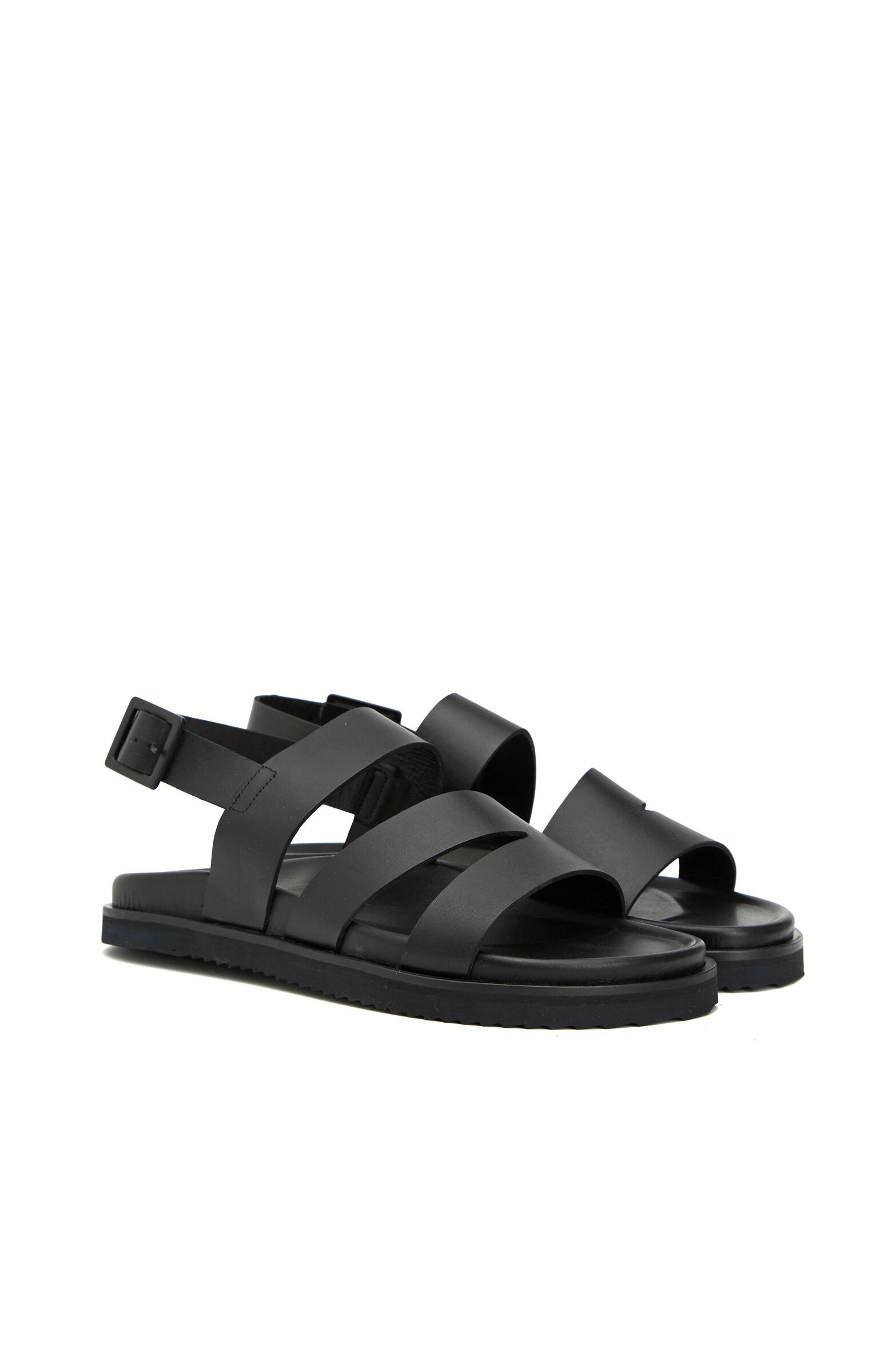 Siyah Günlük Rahat Erkek Deri Sandalet