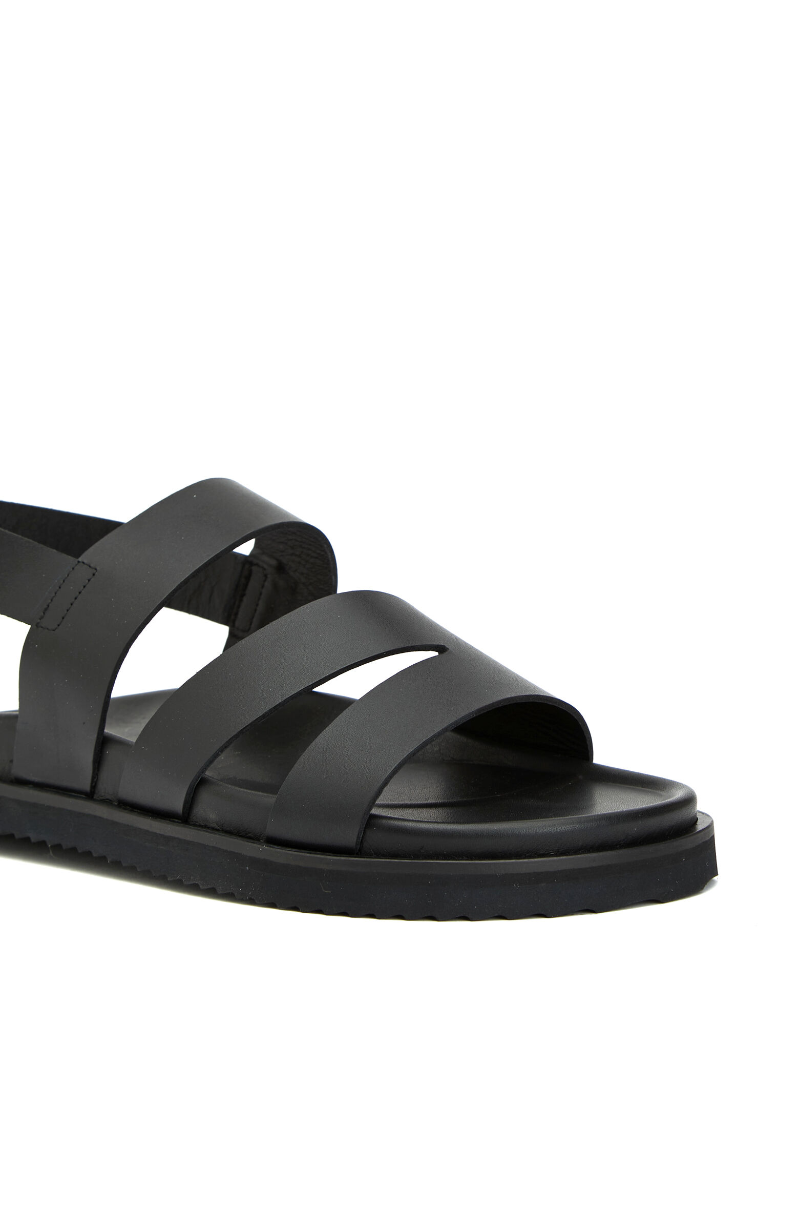 Siyah Günlük Rahat Erkek Deri Sandalet