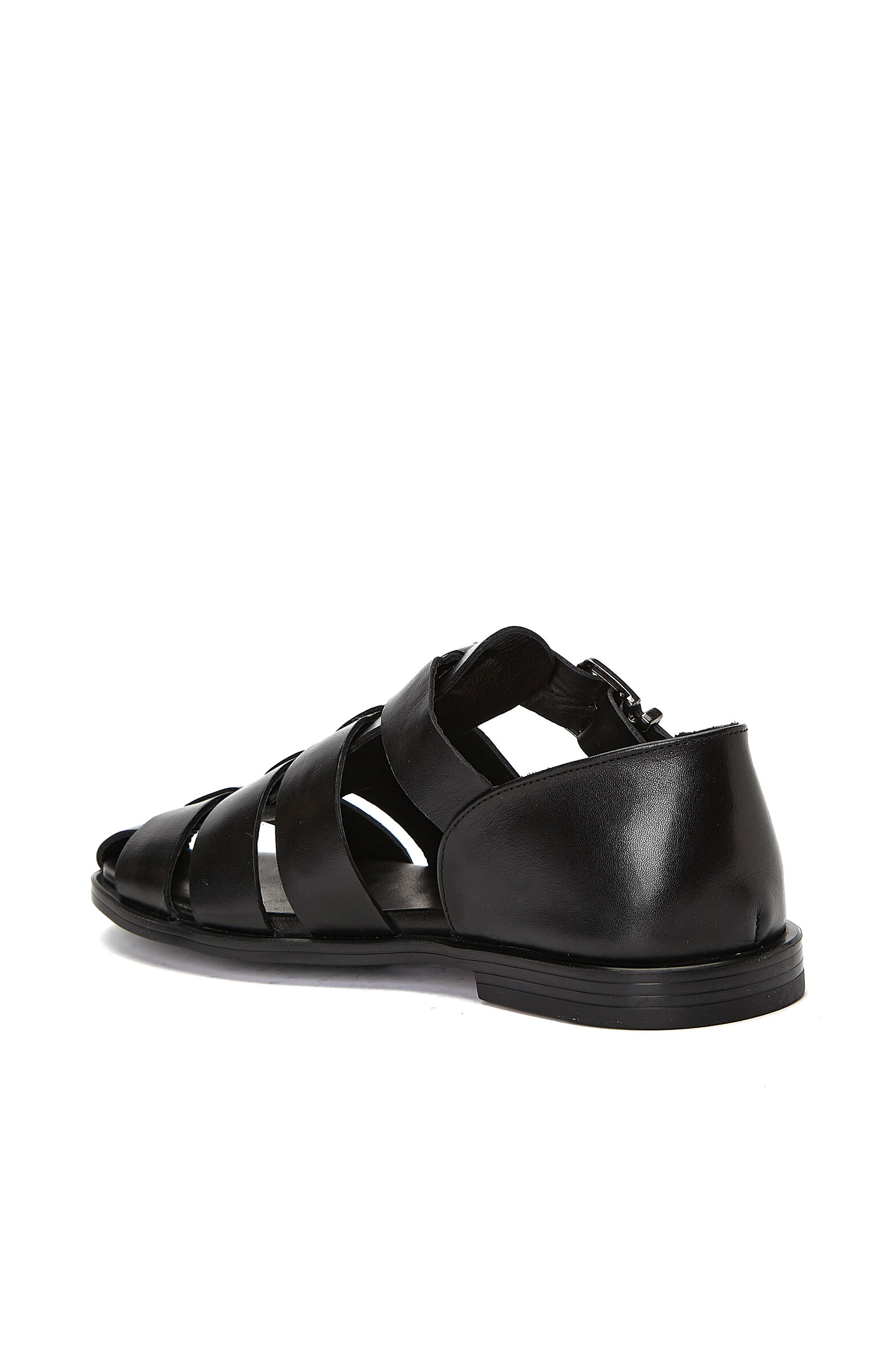 Siyah Erkek Günlük Rahat Deri Sandalet