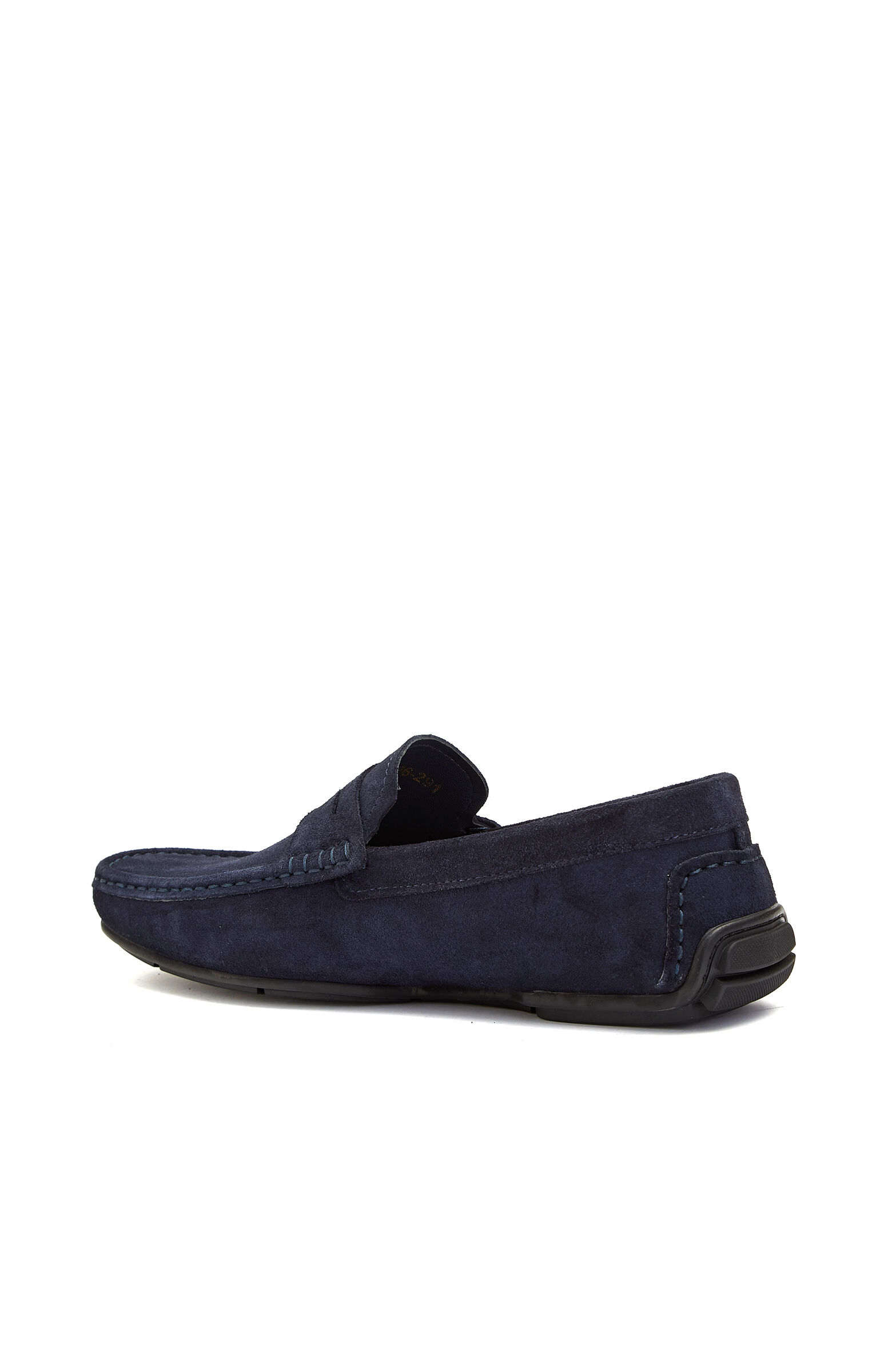 Navy Blue Saddle Detailed Men's Suede Loafer