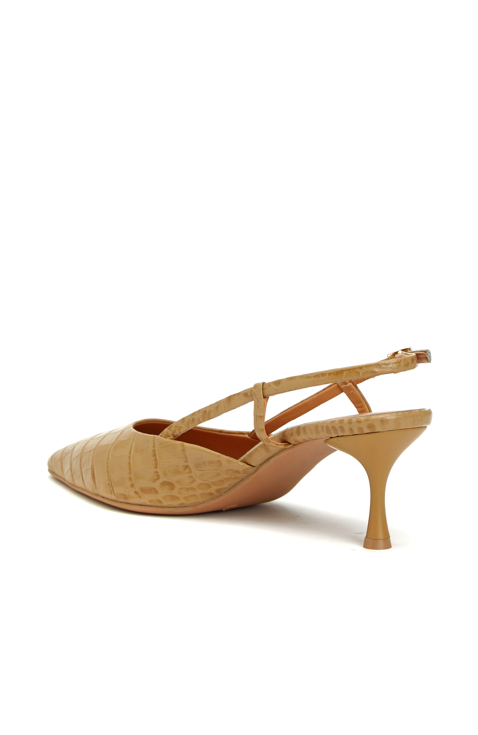 Bej Kroko Detaylı Deri Ayakkabı