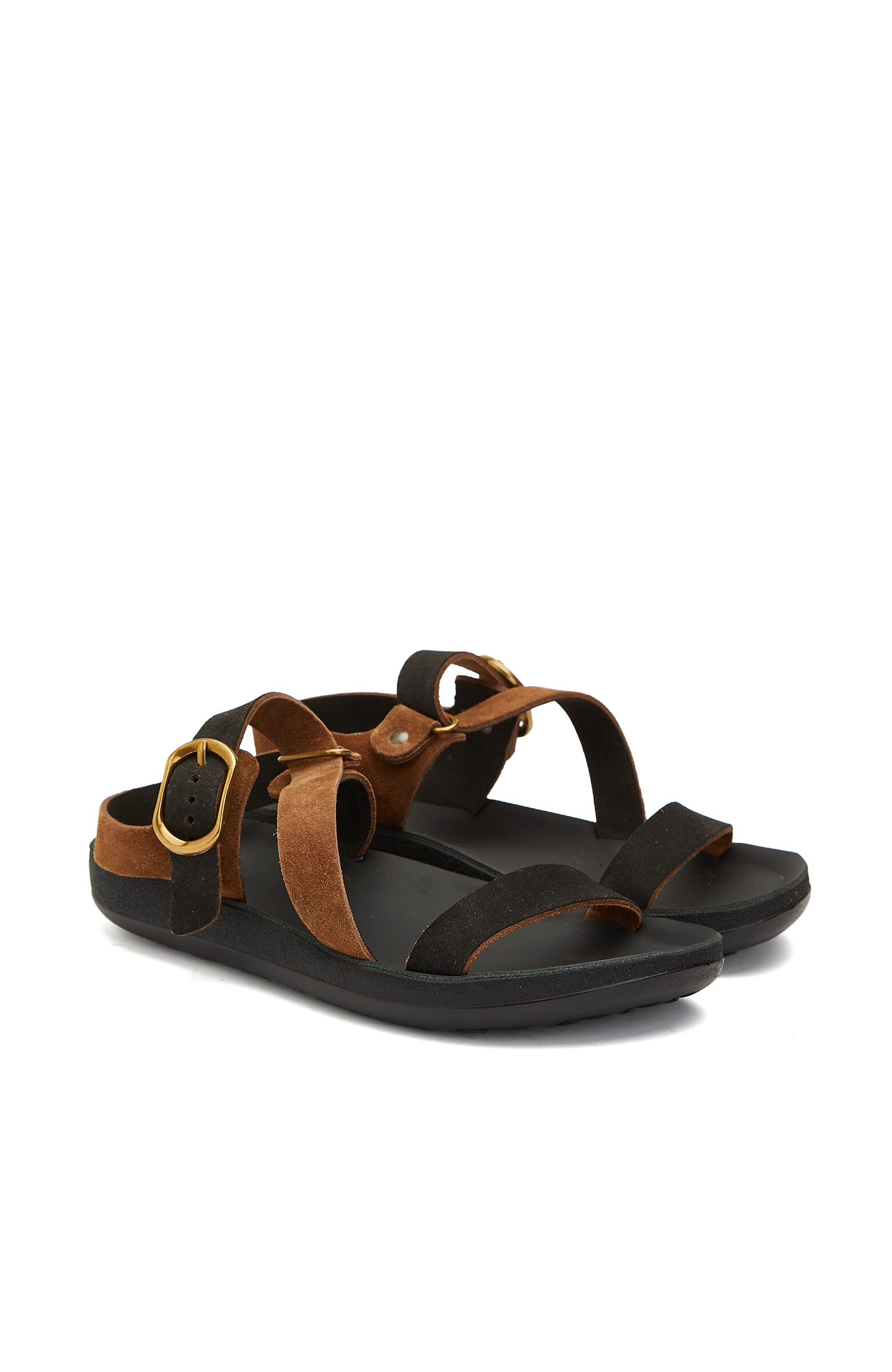 Black Patterned Casual Casual Women's Suede Sandals