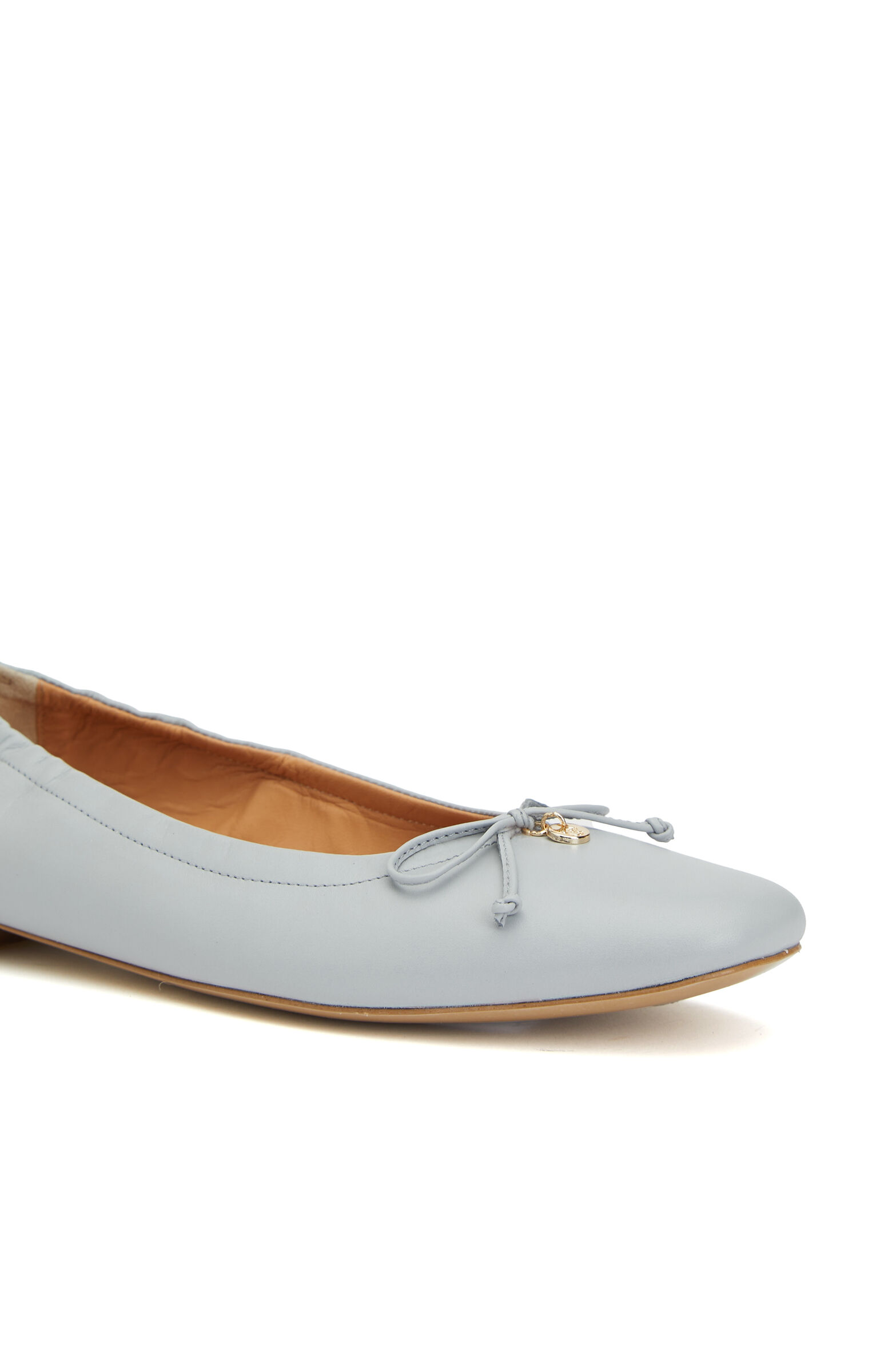 Açık Mavi Lastik Detaylı Deri Babet