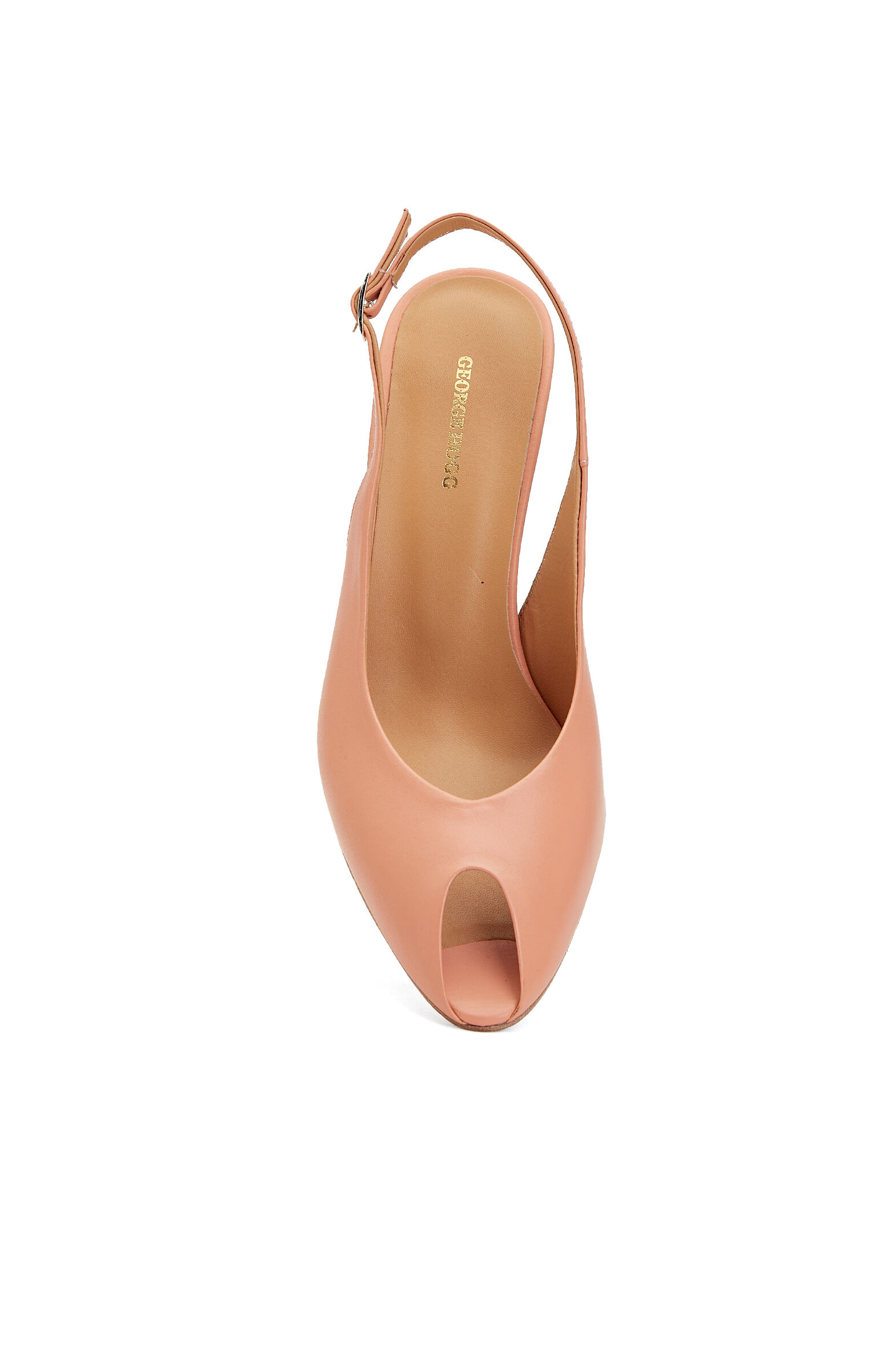 Salmon Low-cut Detailed Women's Leather Sandals