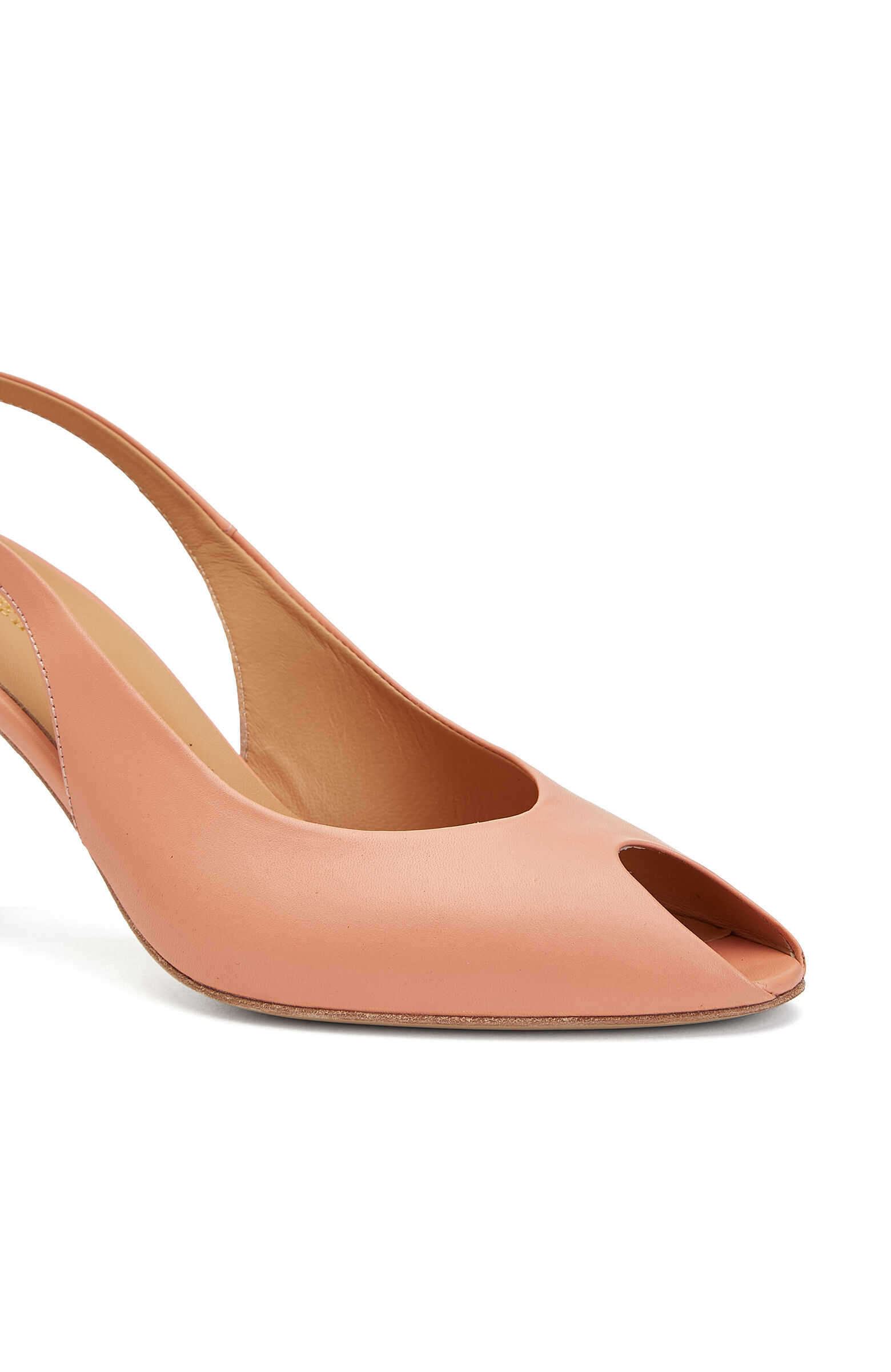 Salmon Low-cut Detailed Women's Leather Sandals