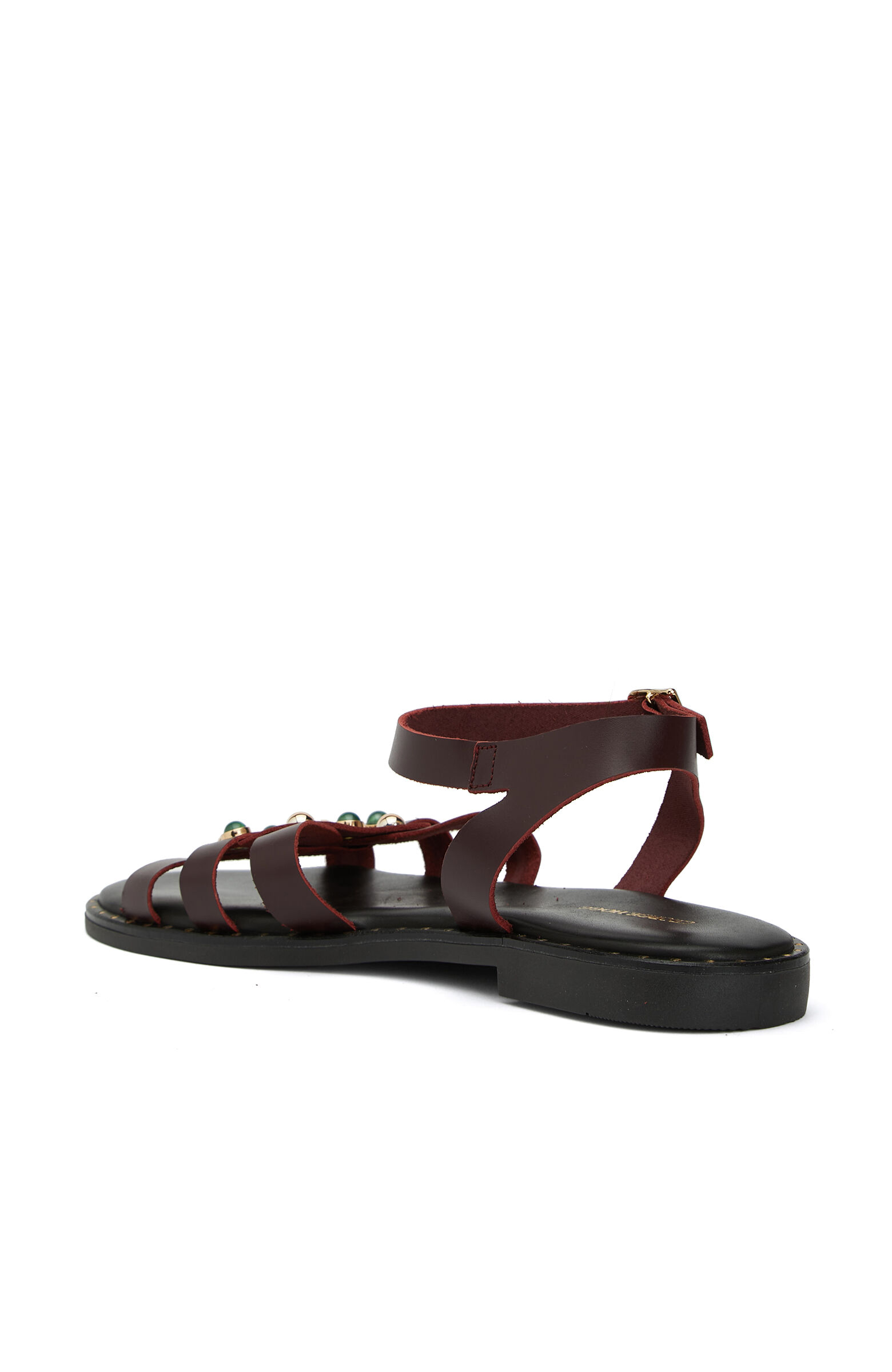 Bordo Toka Detaylı Kadın Sandalet