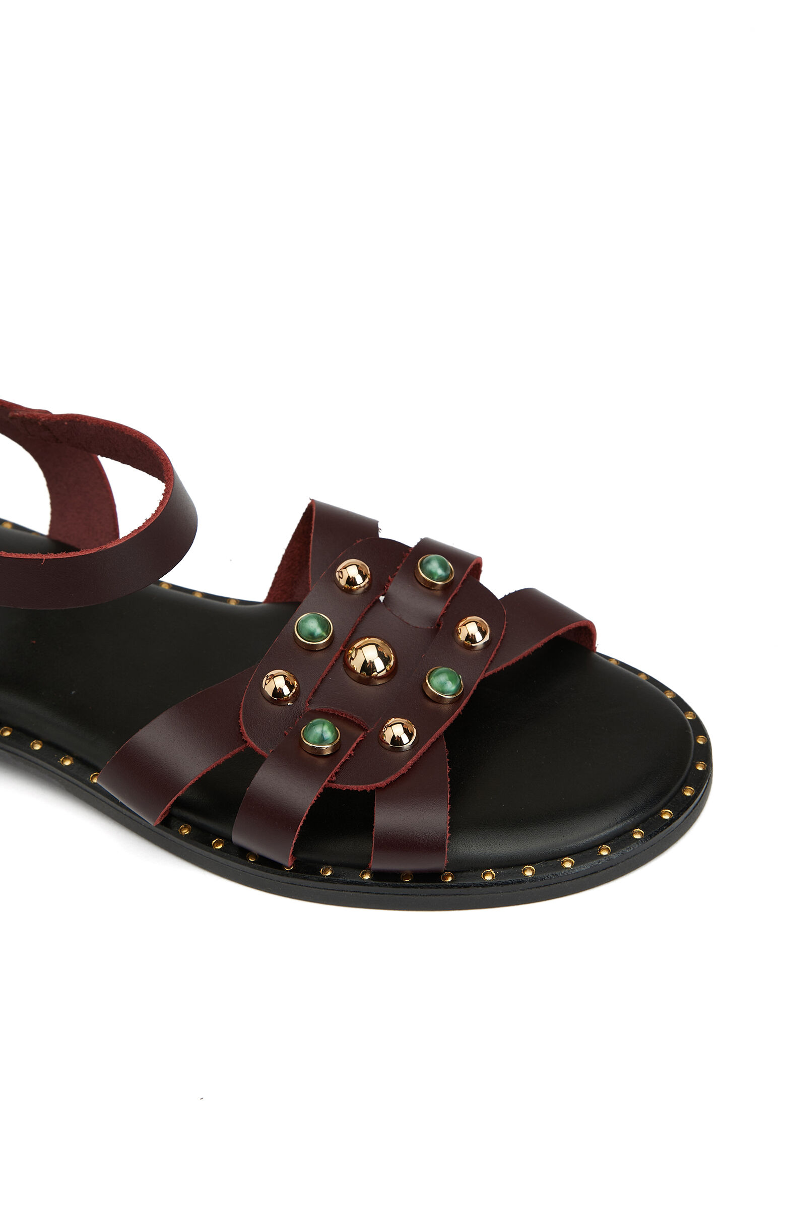 Bordo Toka Detaylı Kadın Sandalet