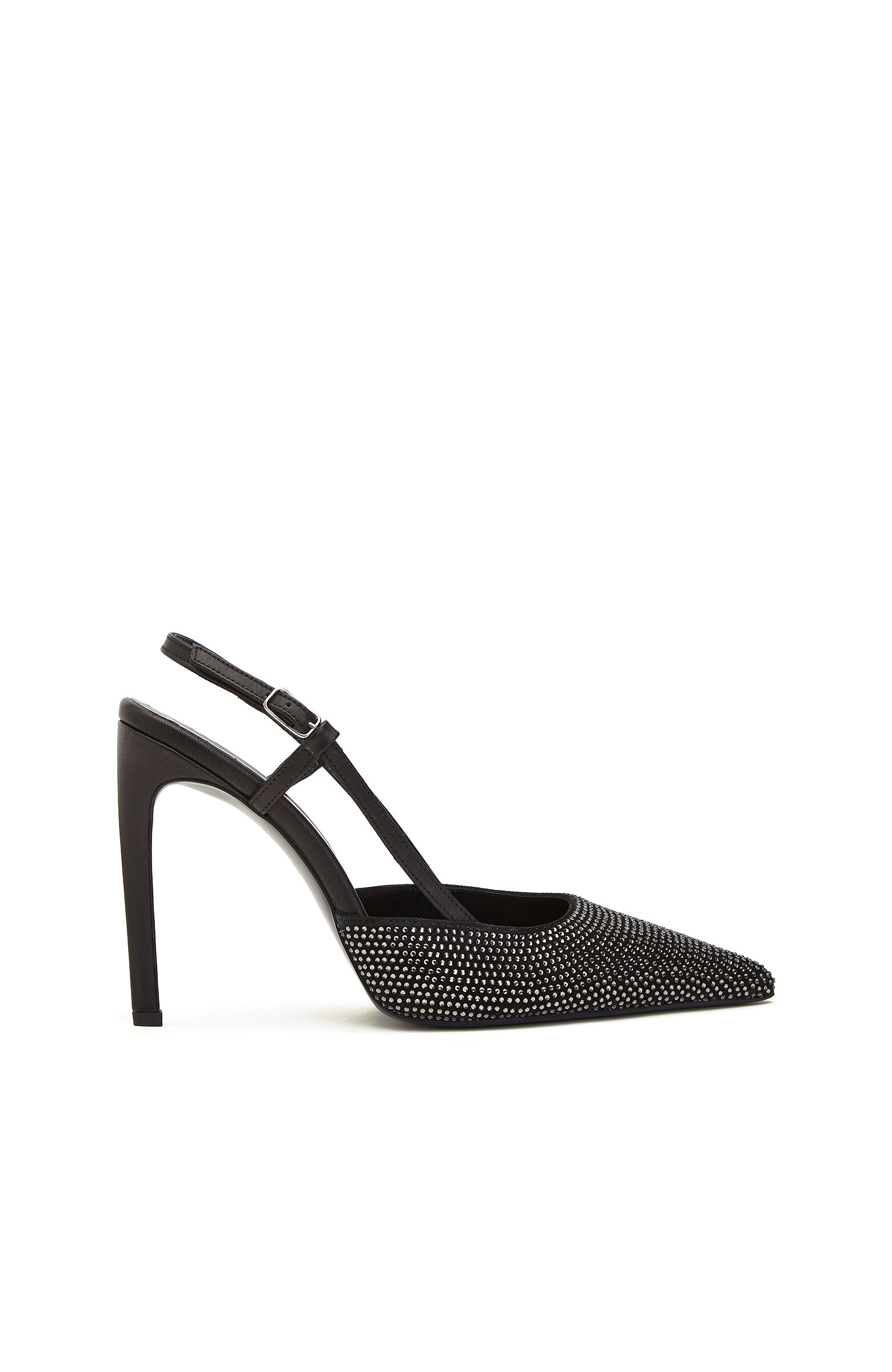 Siyah Taş Aksesuarlı Süet Gova