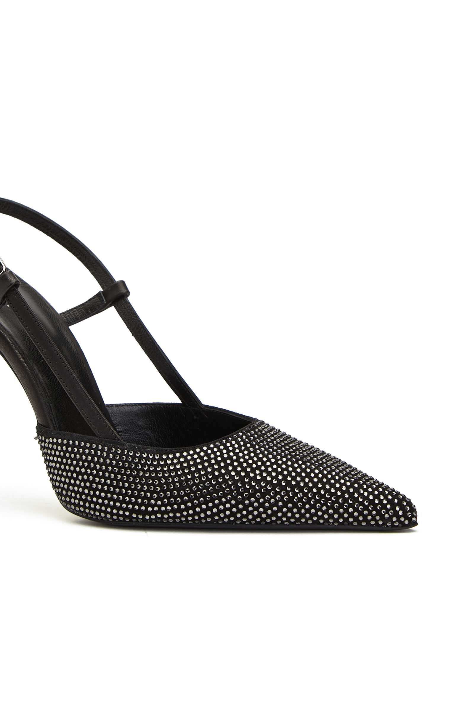 Siyah Taş Aksesuarlı Süet Gova