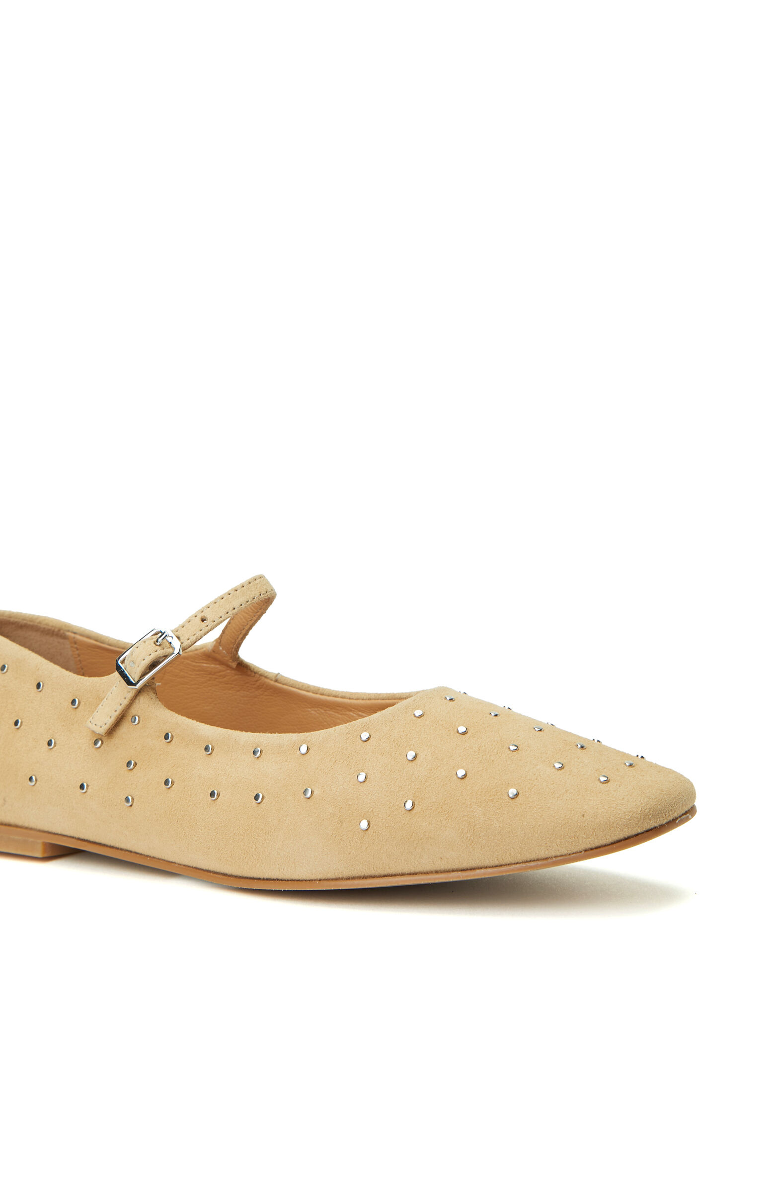 Bej Taşlı Süet Babet