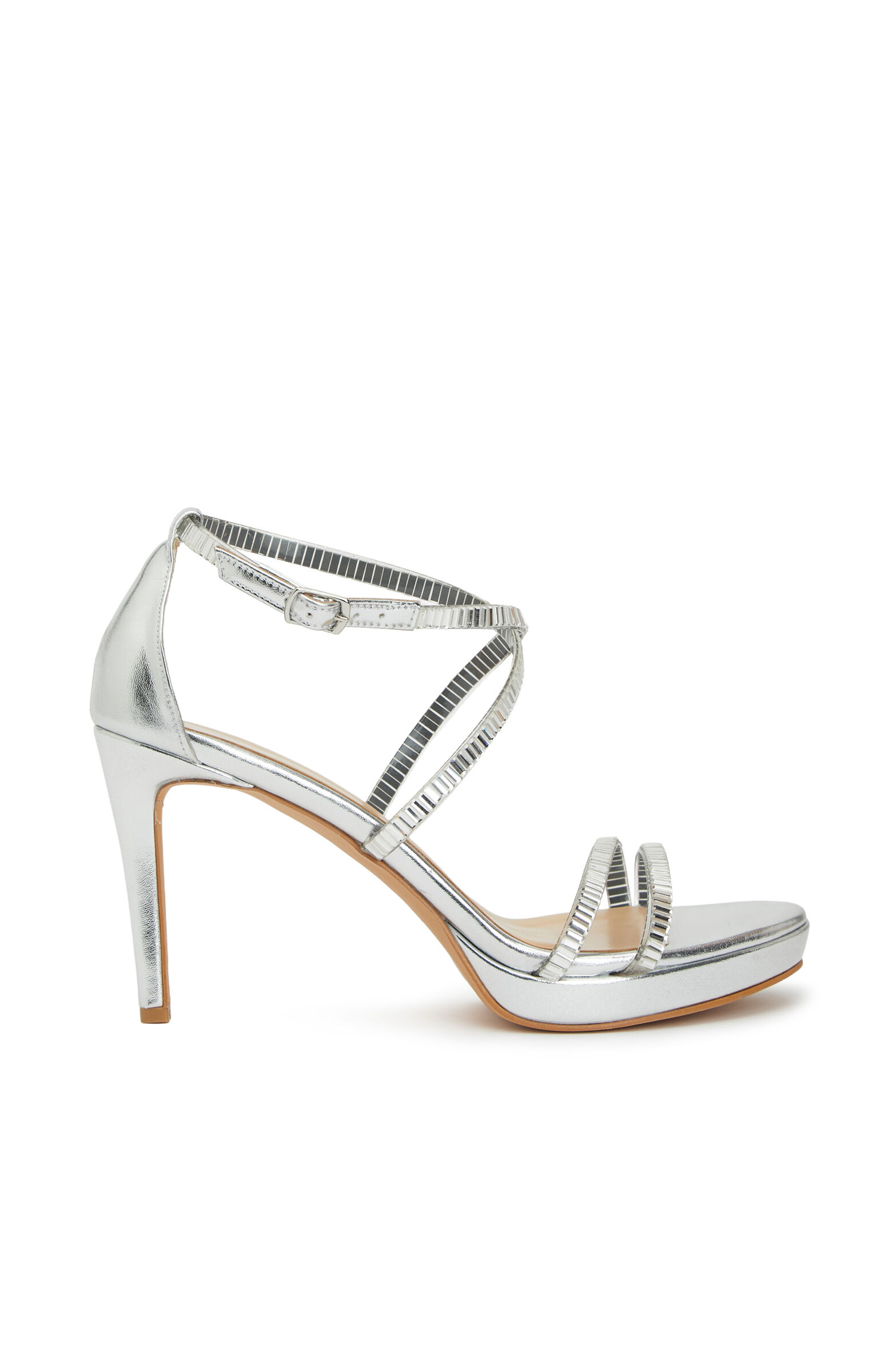 Silver Taşlı Kadın Abiye Sandalet