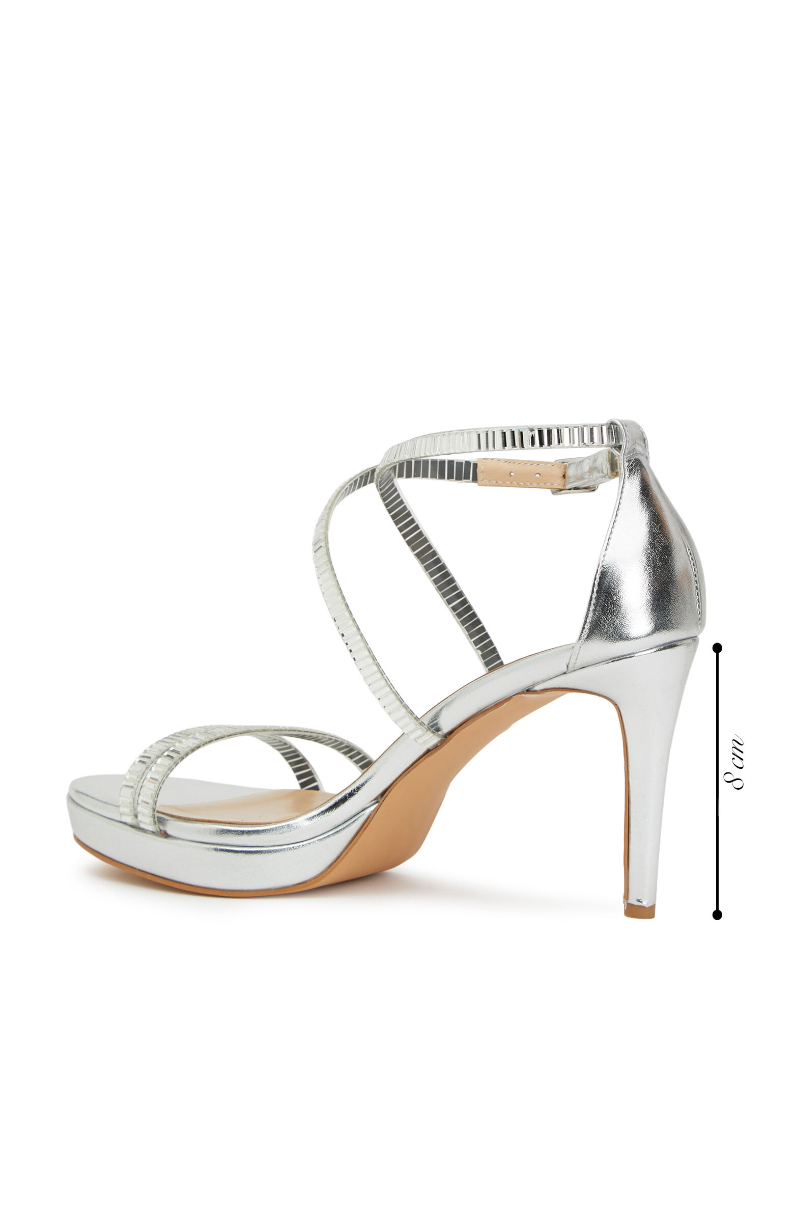 Silver Taşlı Kadın Abiye Sandalet