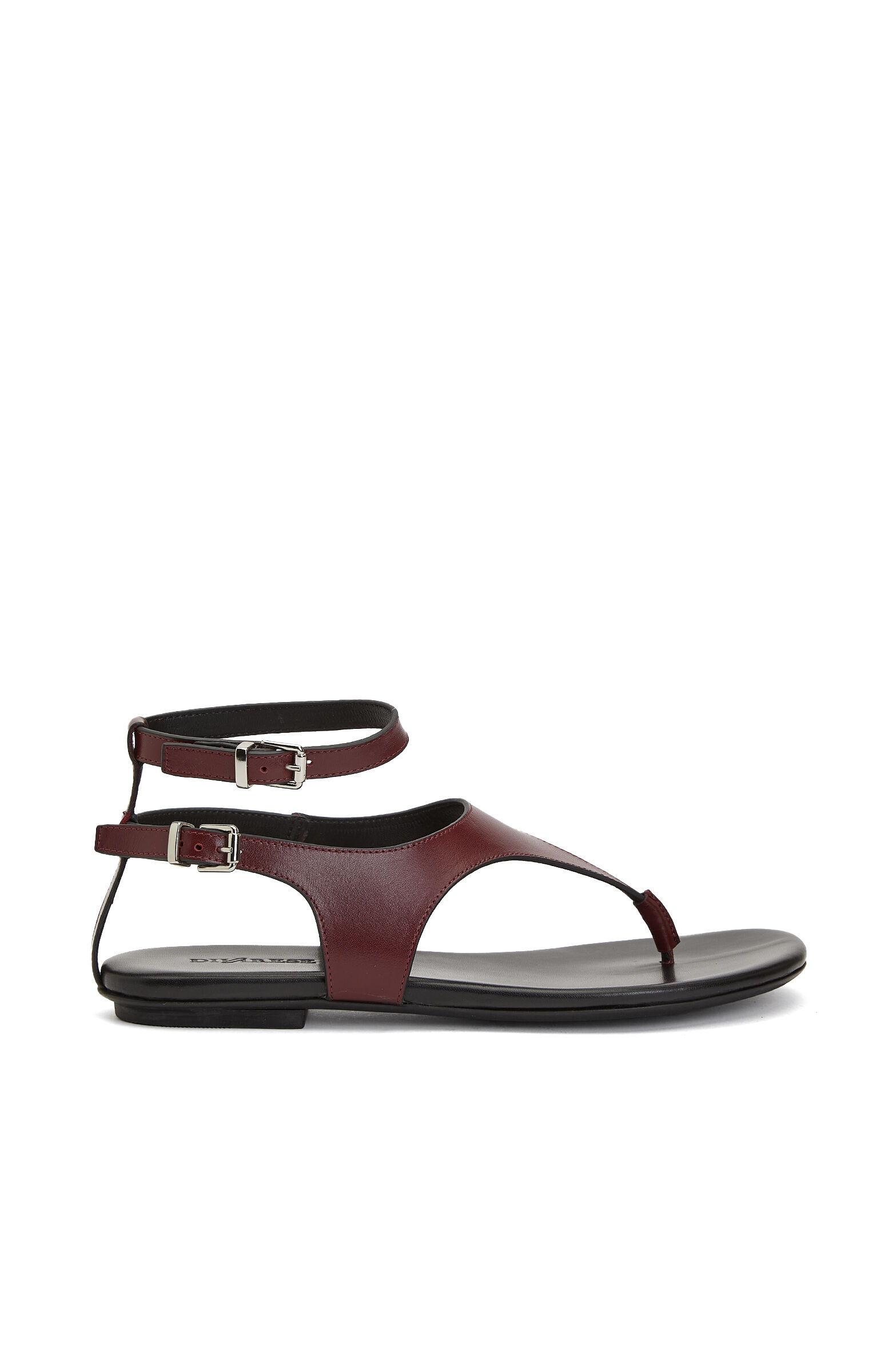 Burgundy Women's Leather Sandals