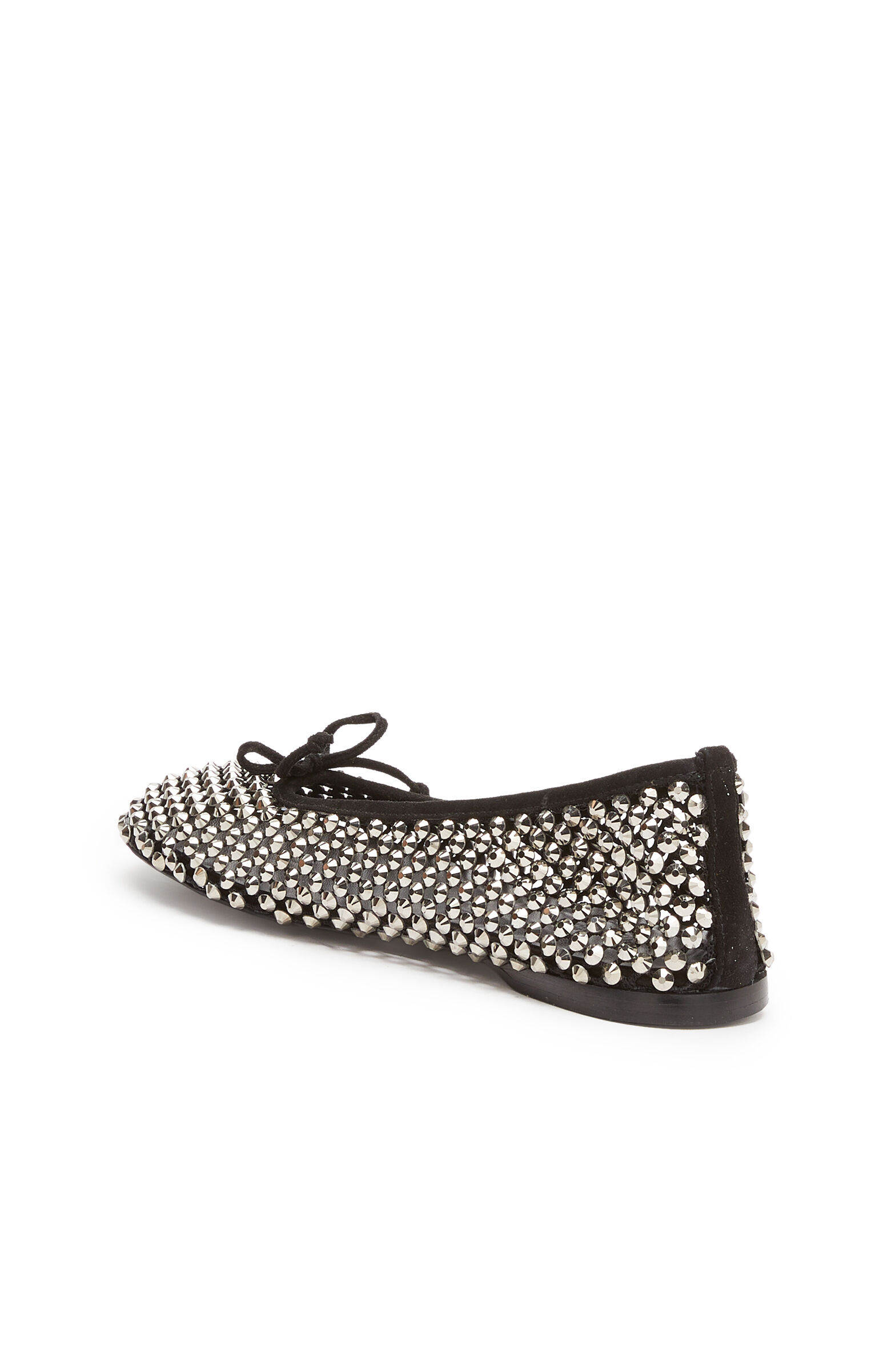 Silver Stone Leather Ballet Flats