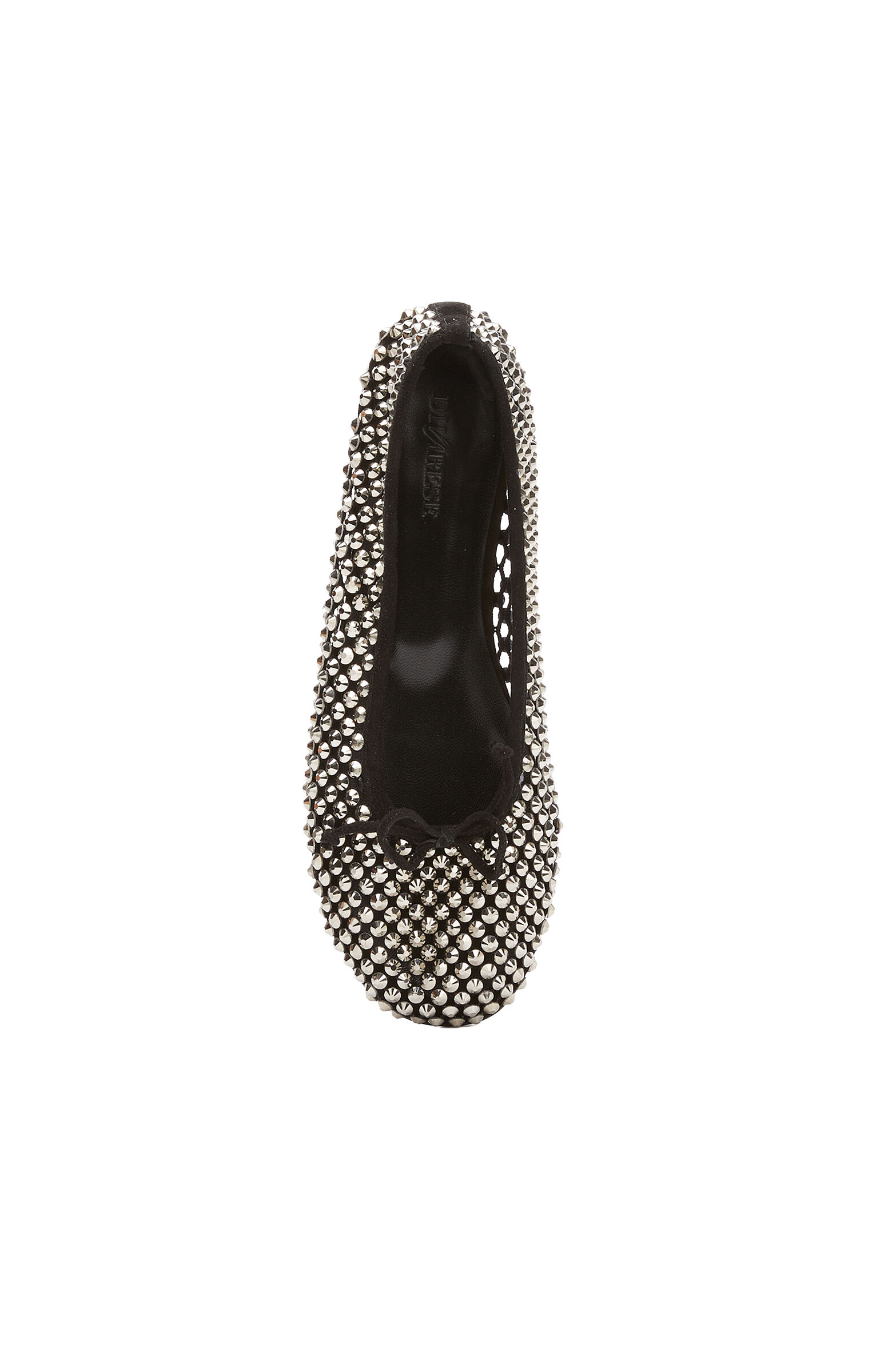 Silver Stone Leather Ballet Flats