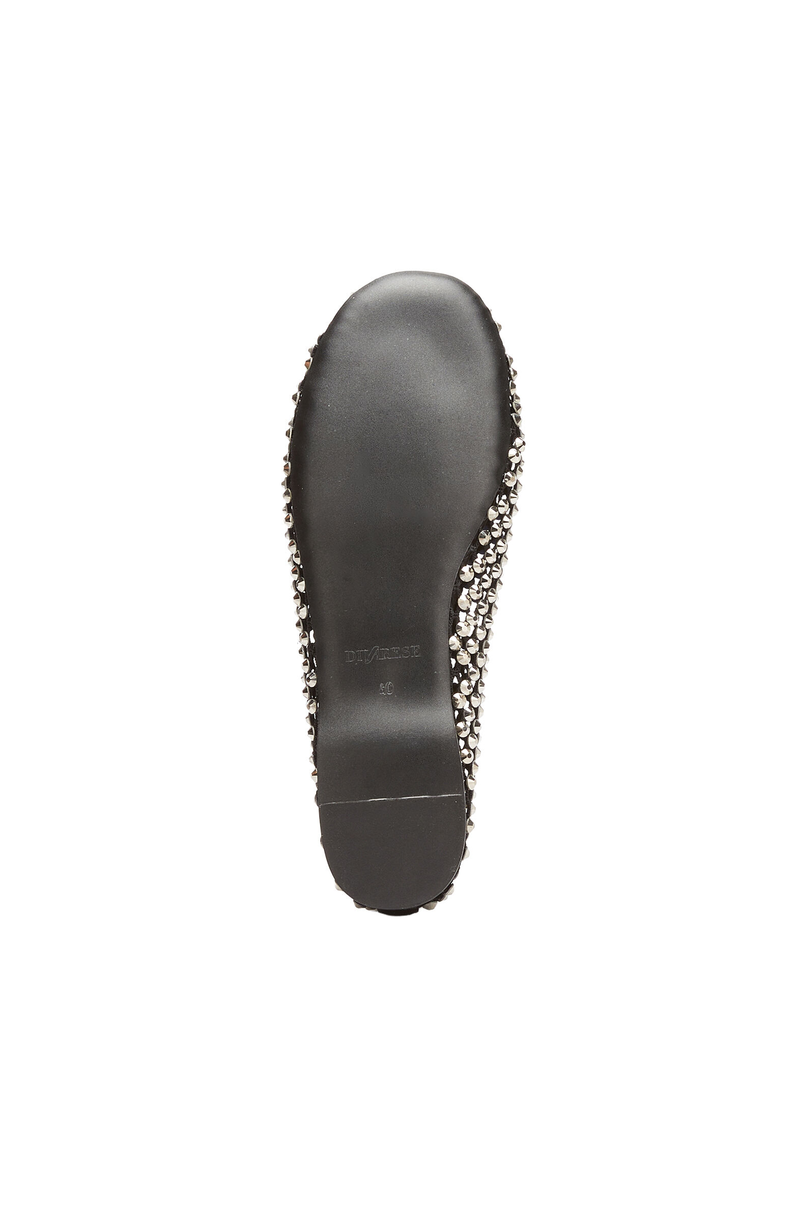 Silver Stone Leather Ballet Flats