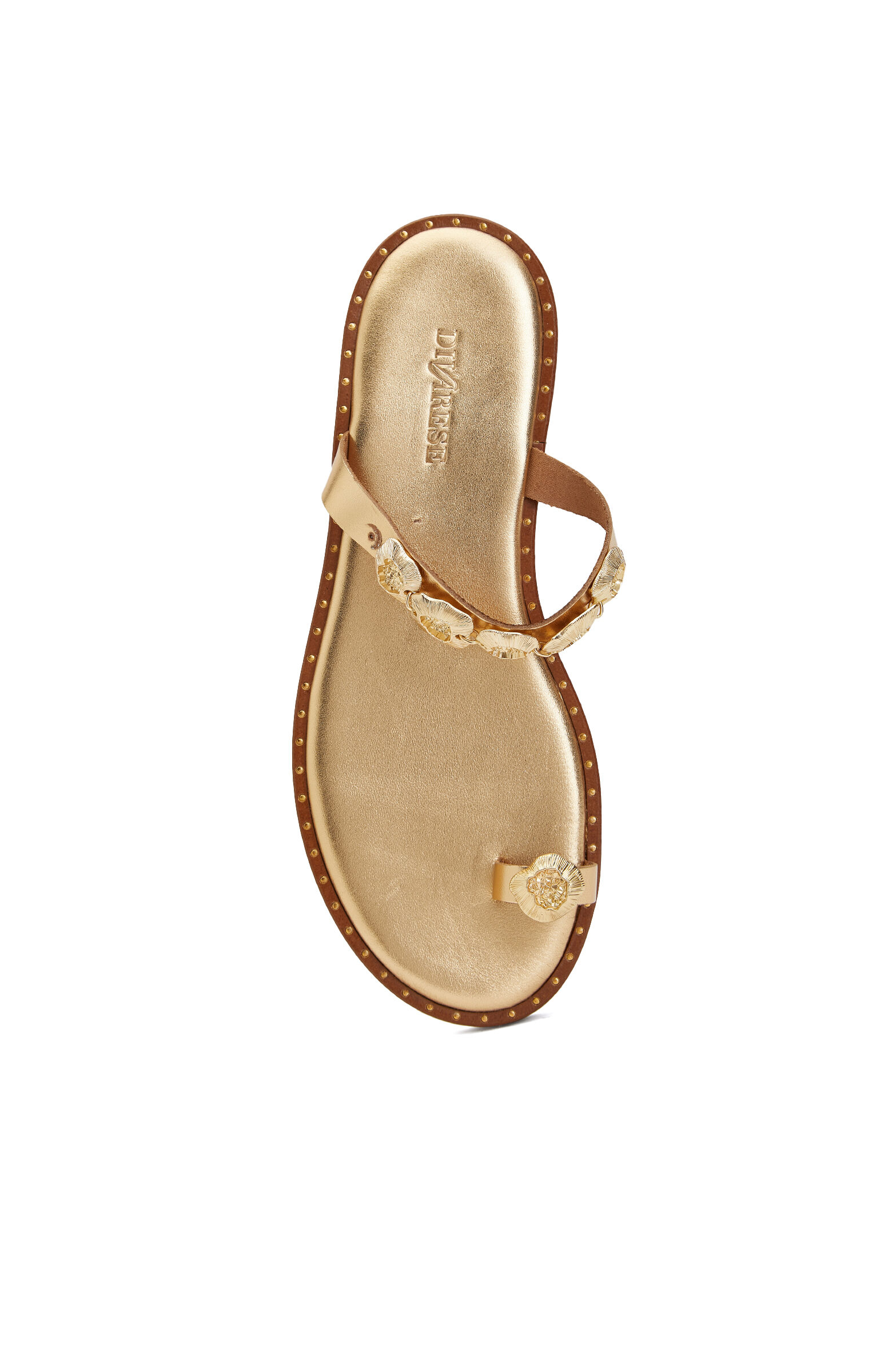 Gold Accessory Detailed Women's Slippers