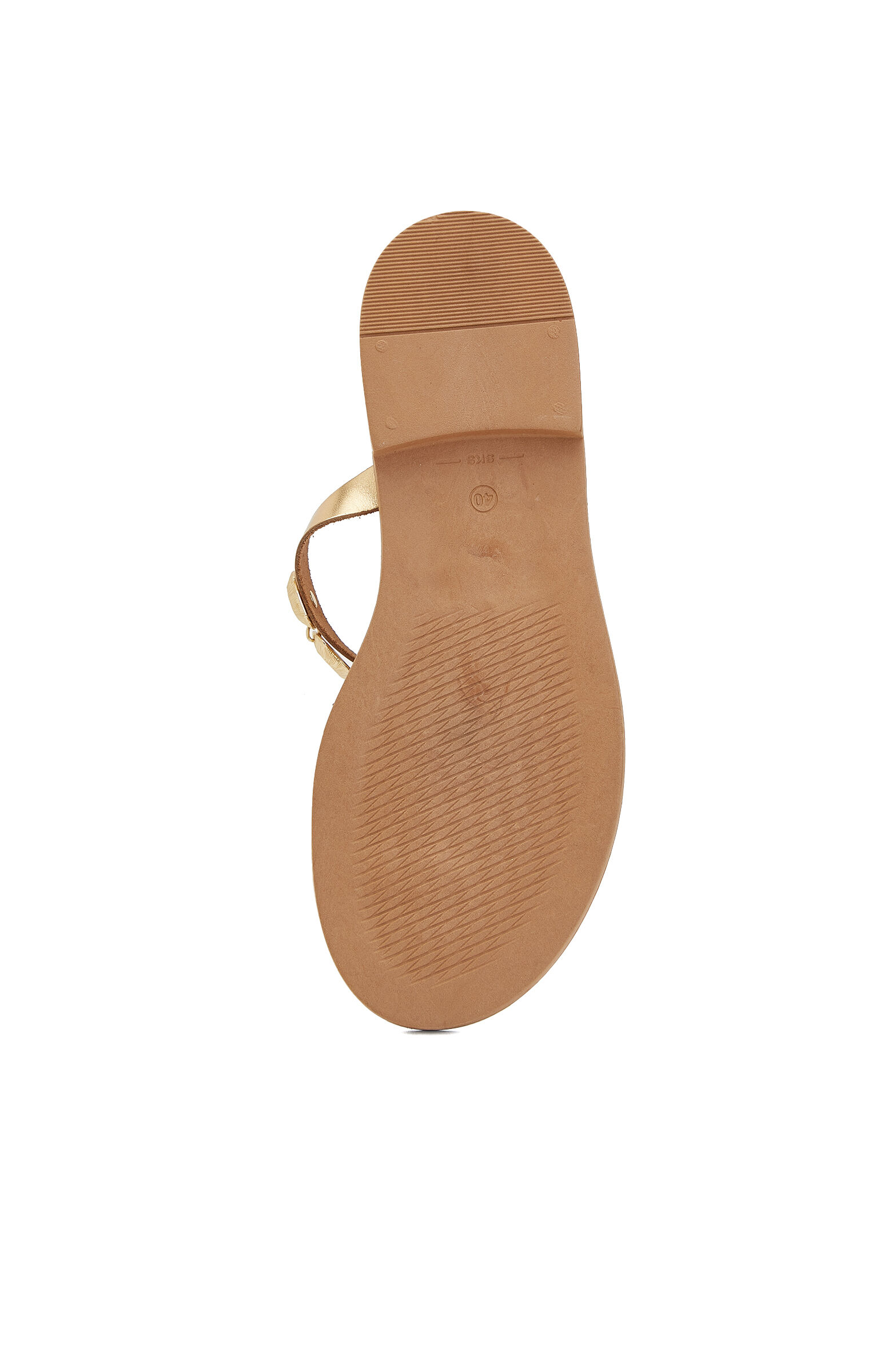 Gold Accessory Detailed Women's Slippers