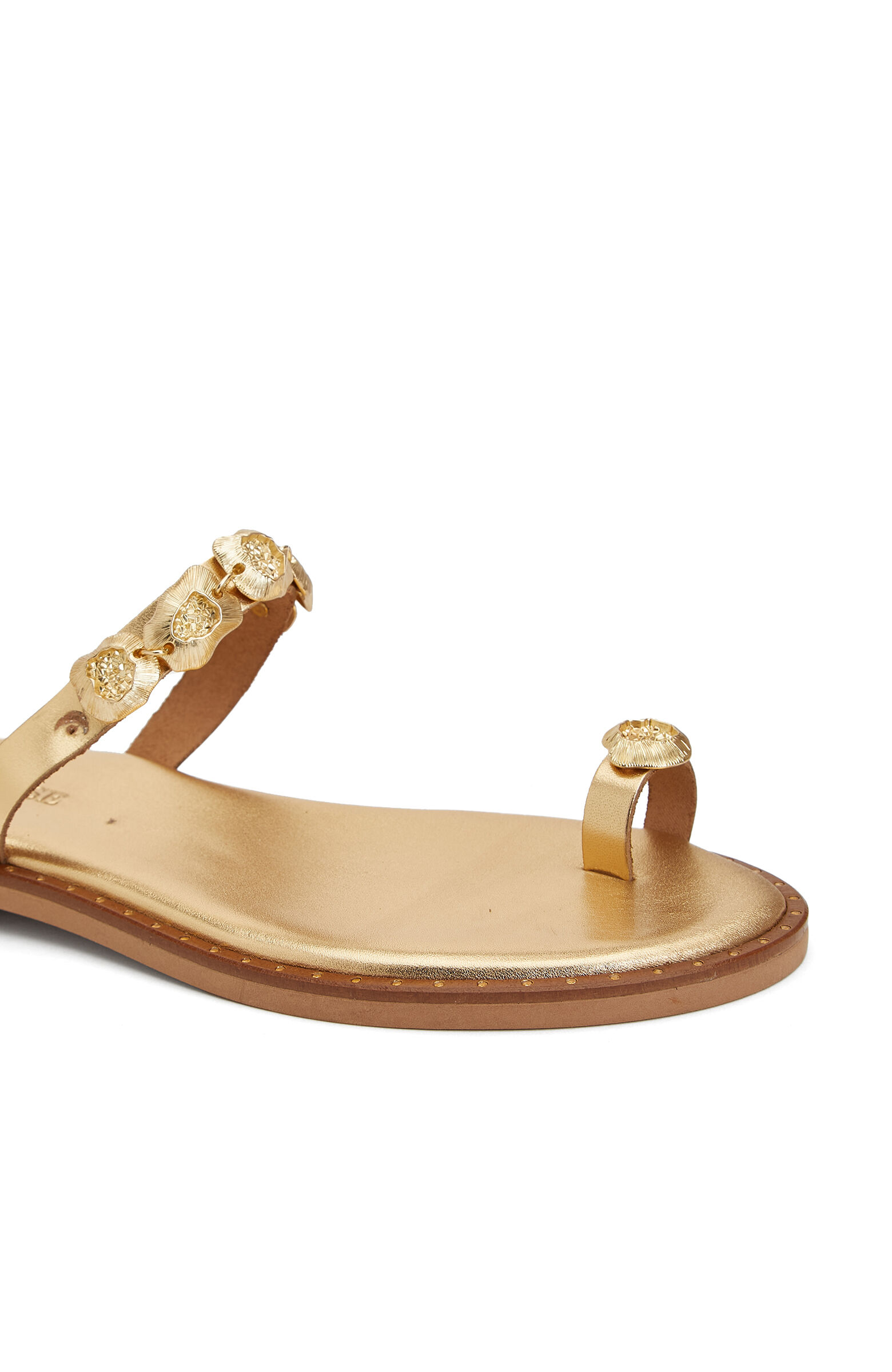 Gold Accessory Detailed Women's Slippers