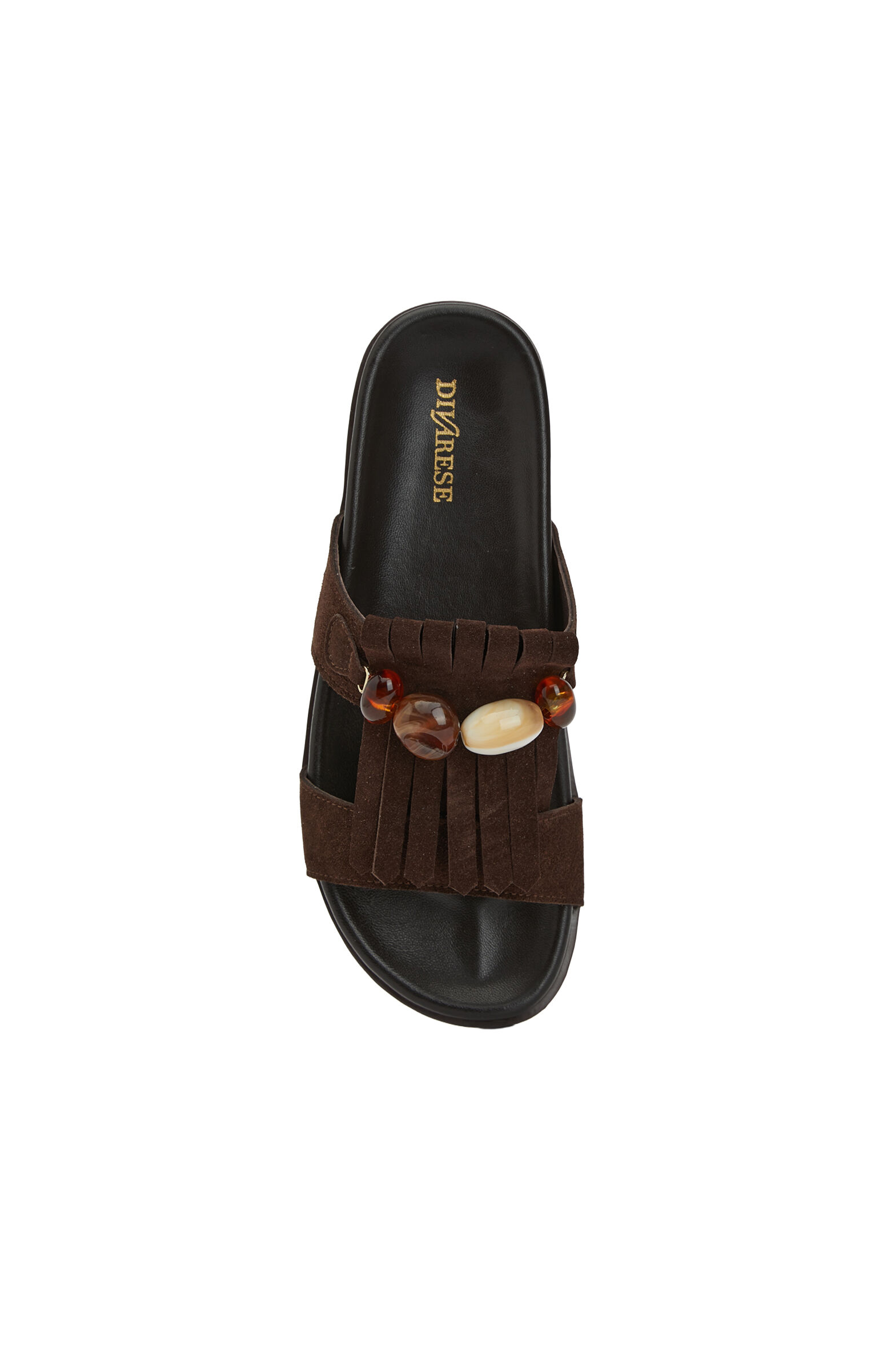 Kahverengi Aksesuar Detaylı Kadın Deri Terlik