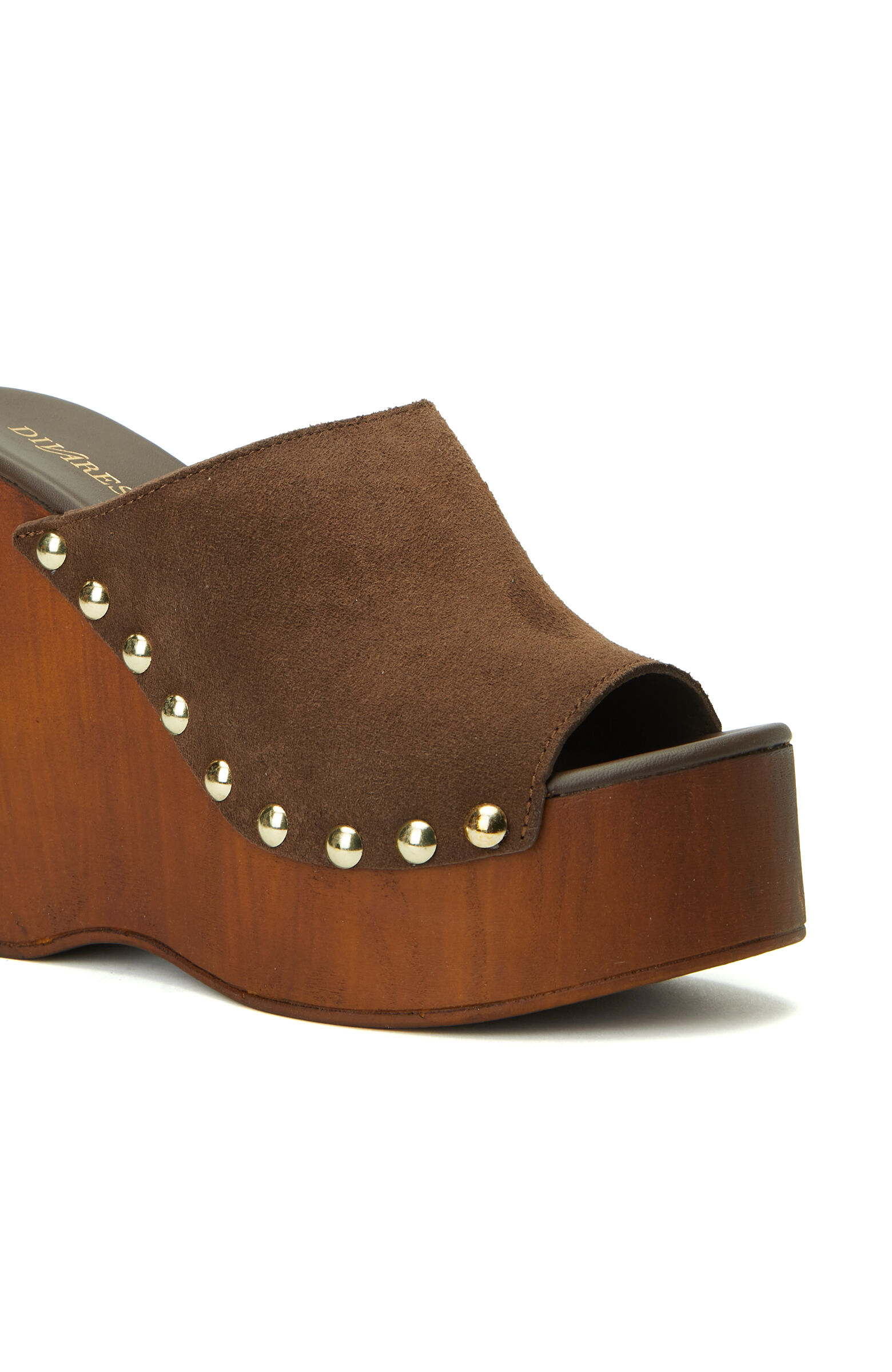 Kahverengi Yüksek Ökçeli Kadın Süet Terlik