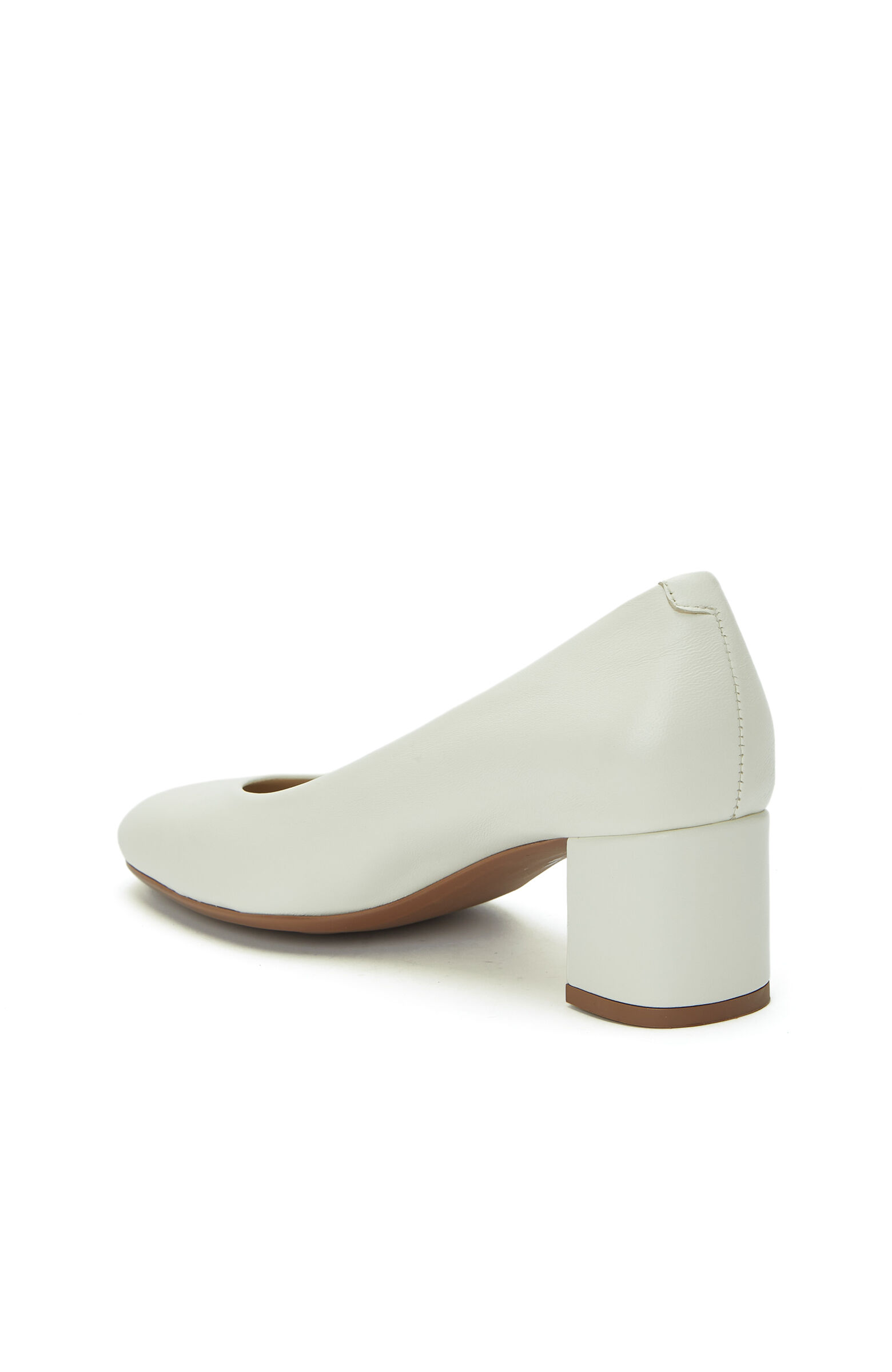 Beyaz Rahat Deri Topuklu Ayakkabı