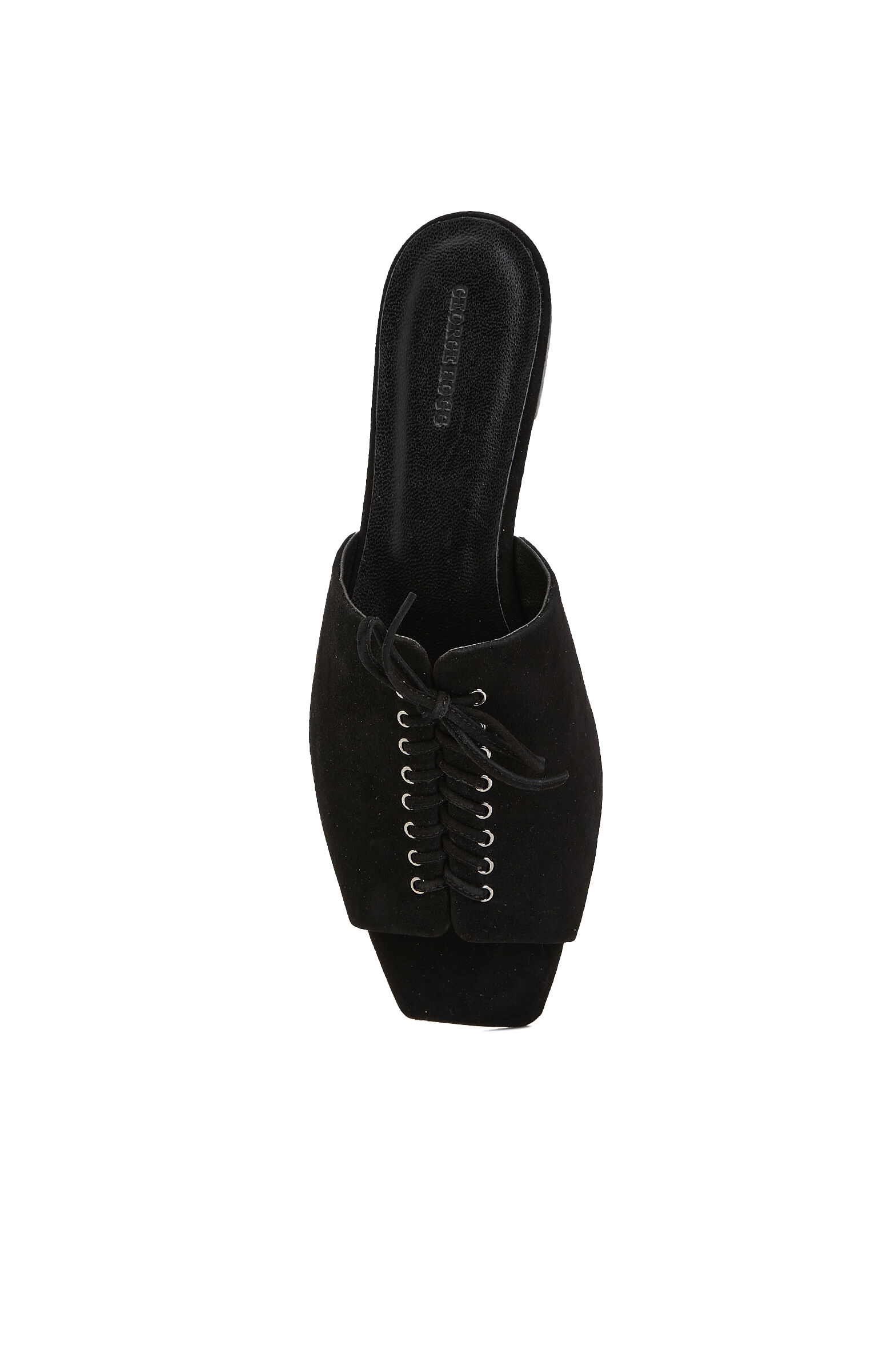 Siyah Bağcık Detaylı Kadın Deri Terlik