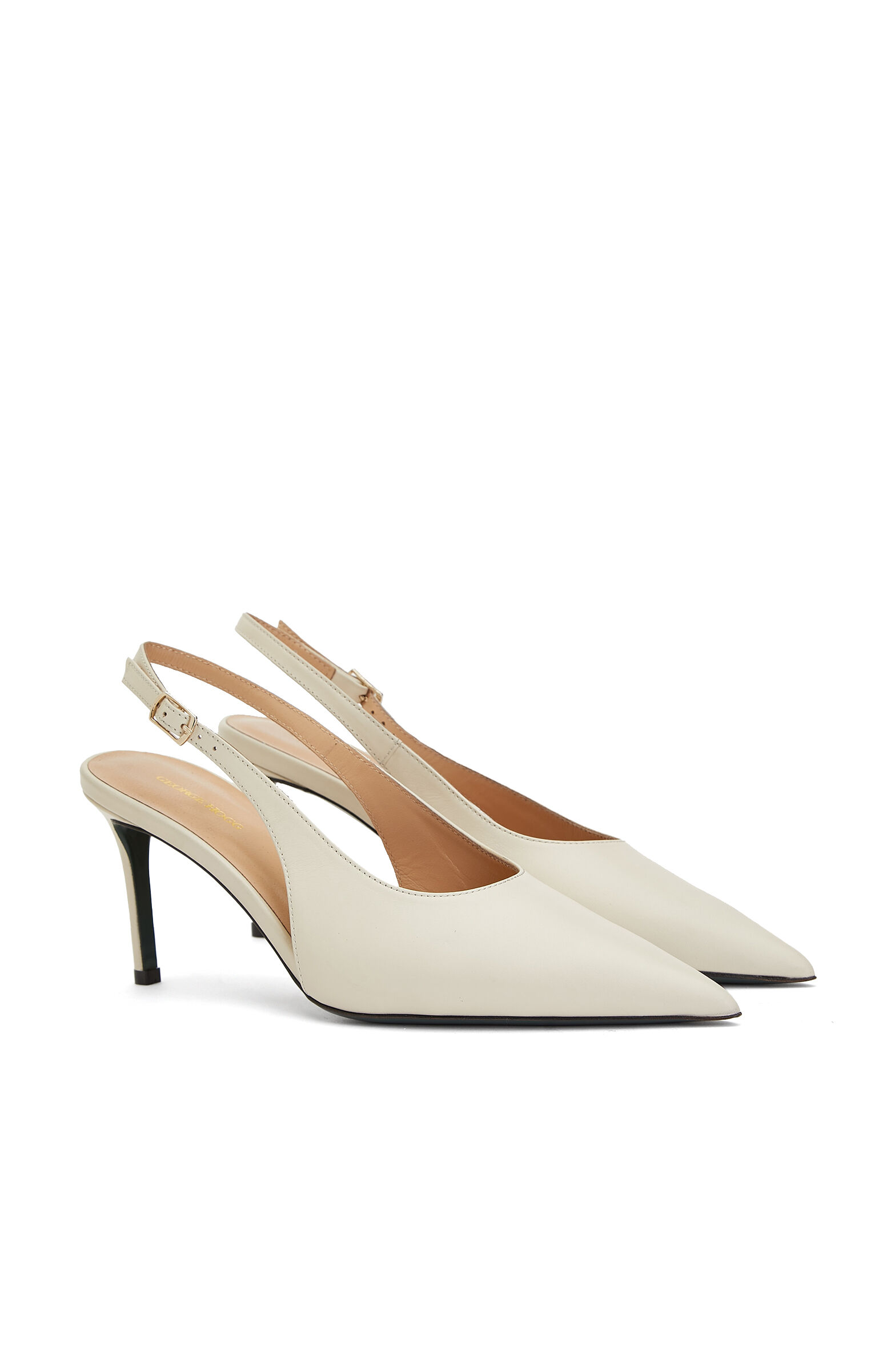 Krem Deri Topuklu Stiletto