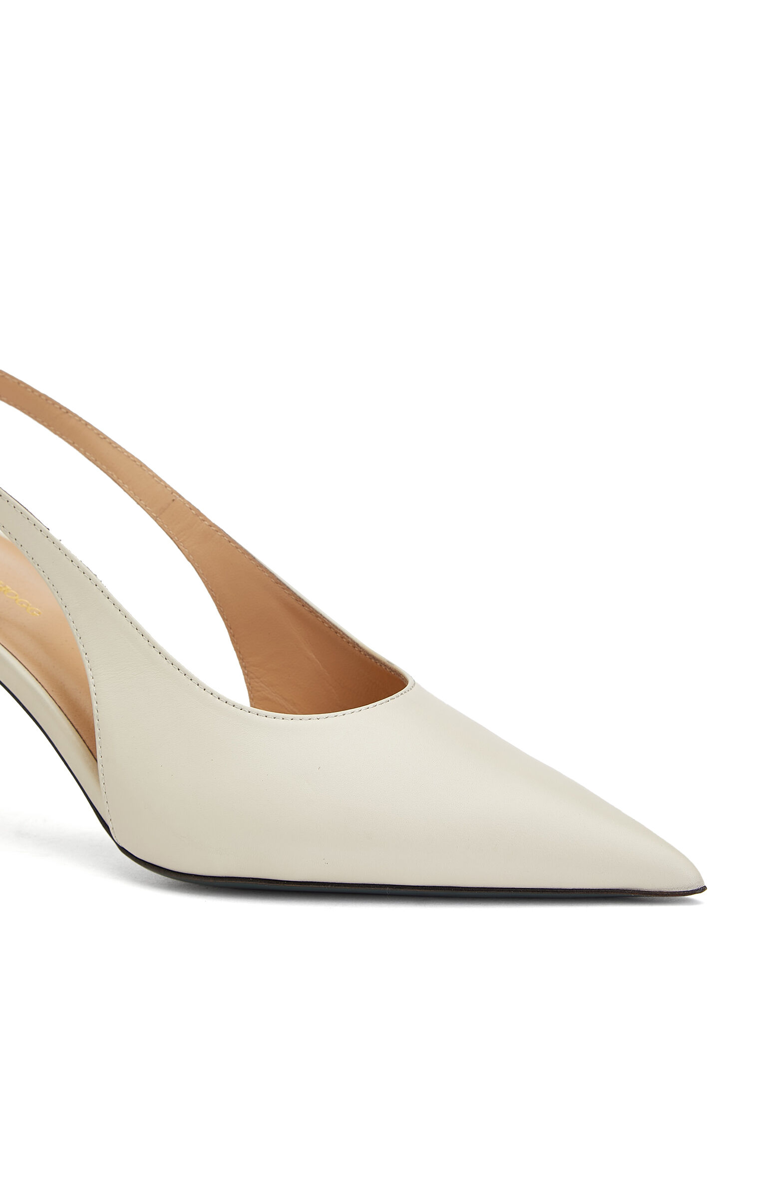 Krem Deri Topuklu Stiletto