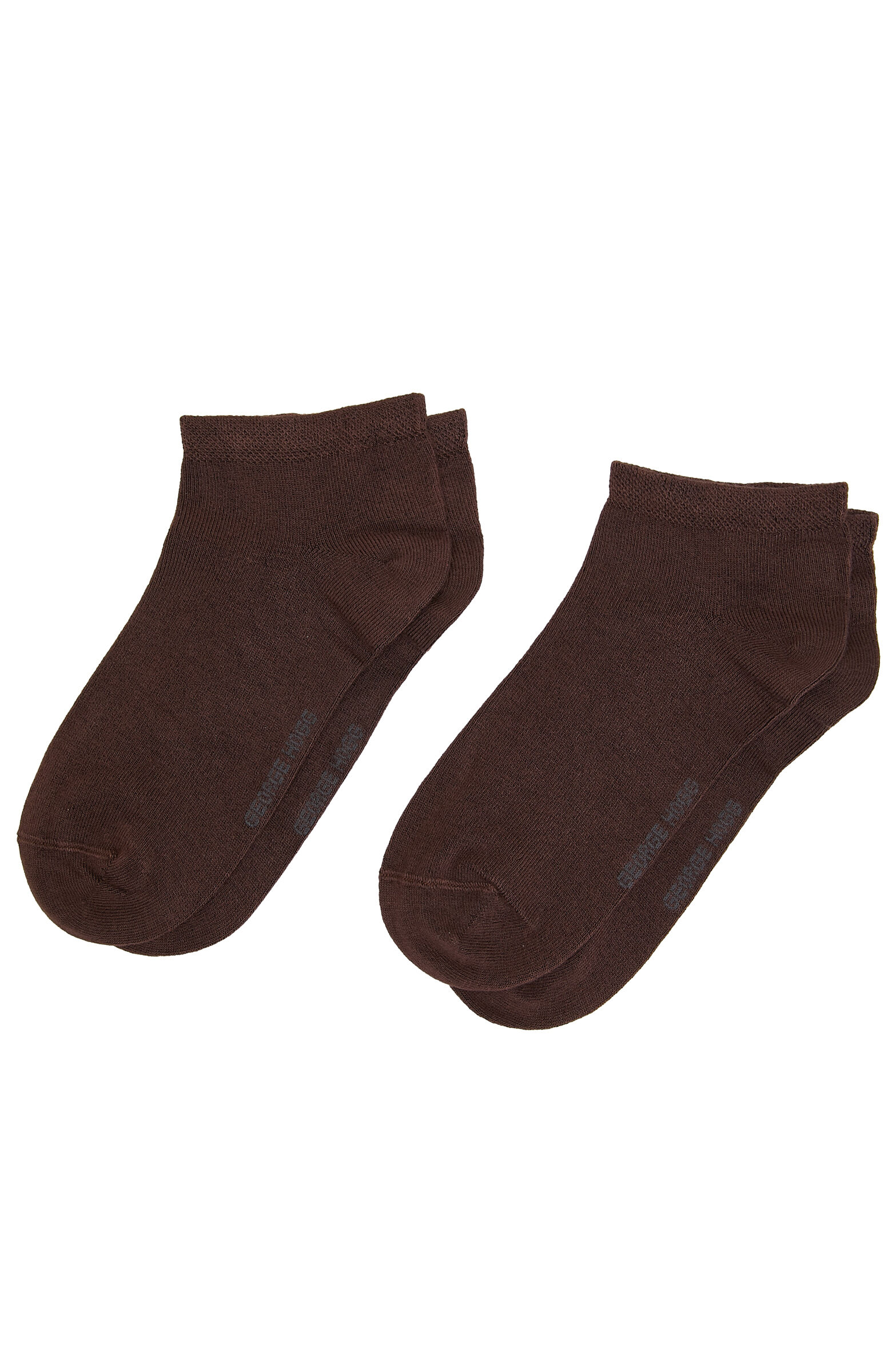 2li Kahverengi Düz Bambu Patik Erkek Çorap