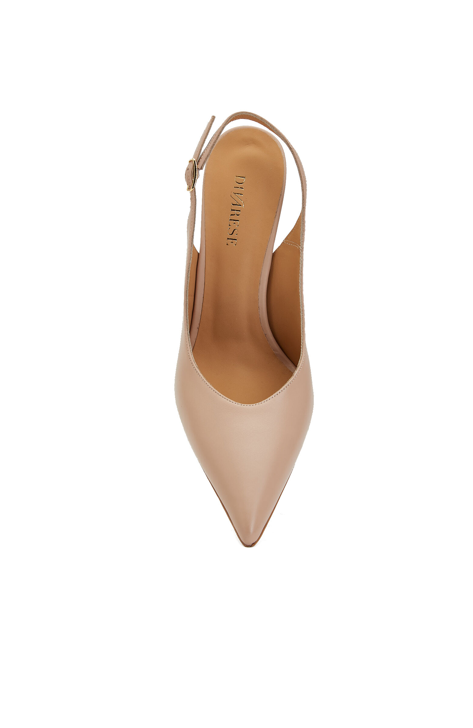 Nude Deri Topuklu Ayakkabı