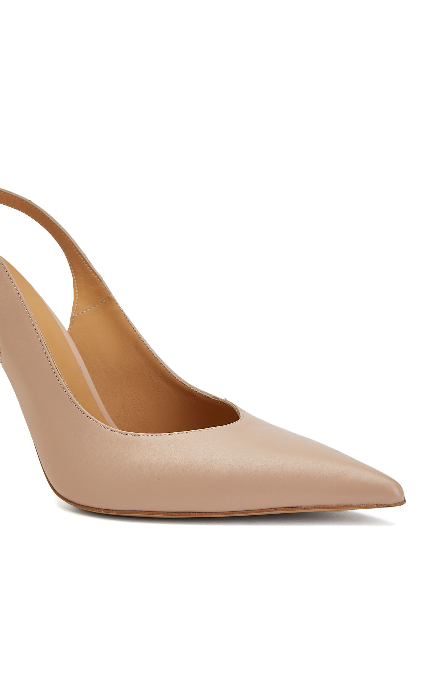 Nude Deri Topuklu Ayakkabı