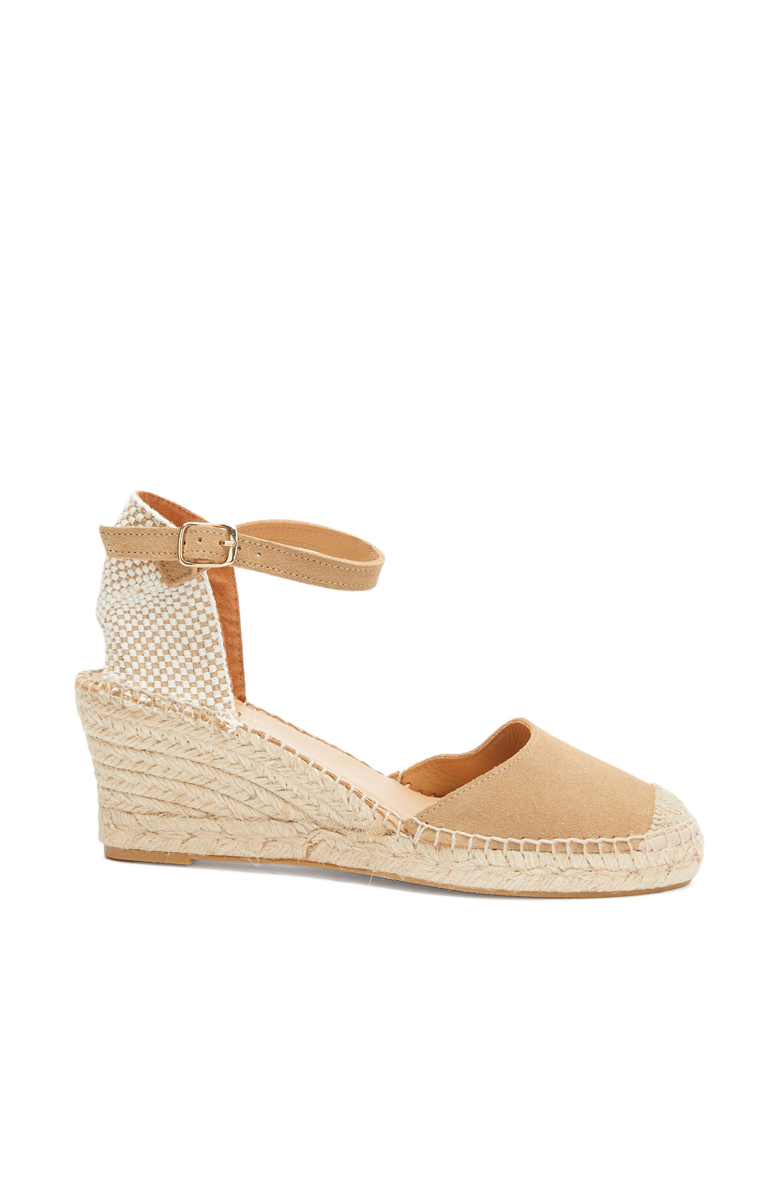 Nude Örgü Detaylı Kadın Keten Espadril