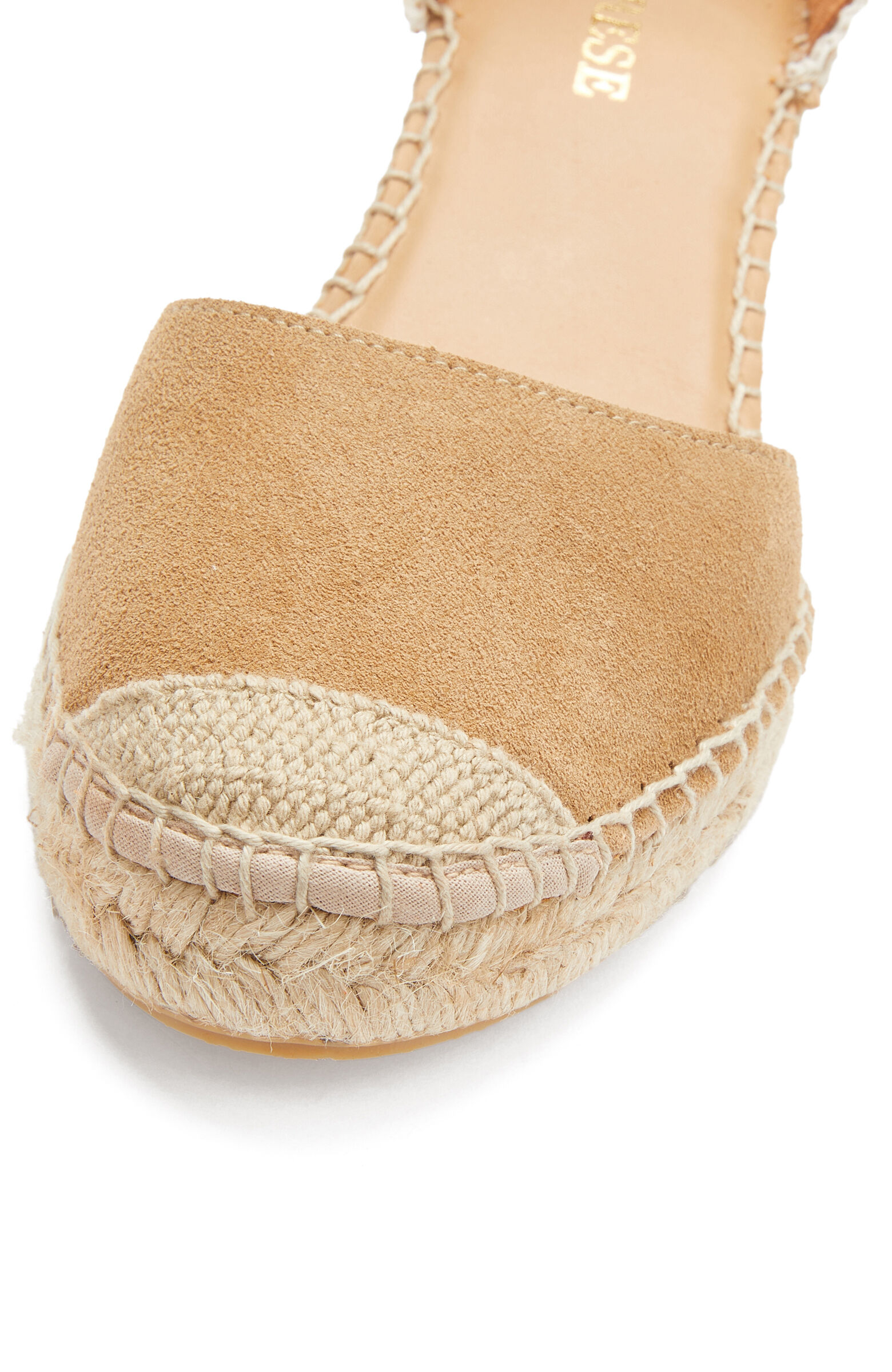 Nude Örgü Detaylı Kadın Keten Espadril