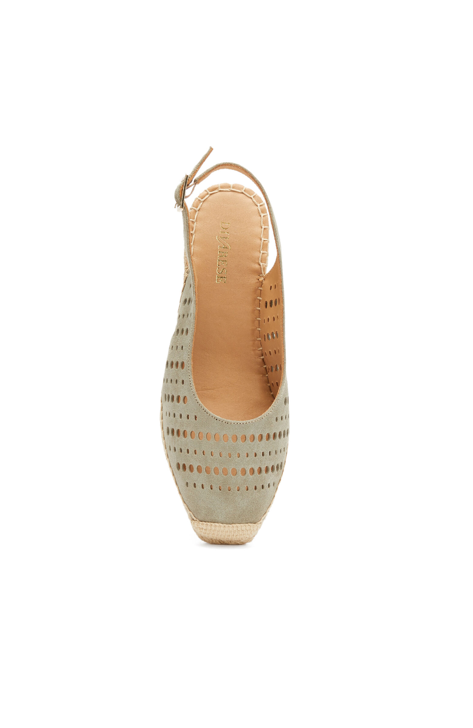 Su Yeşili Desenli Kadın Süet Espadril