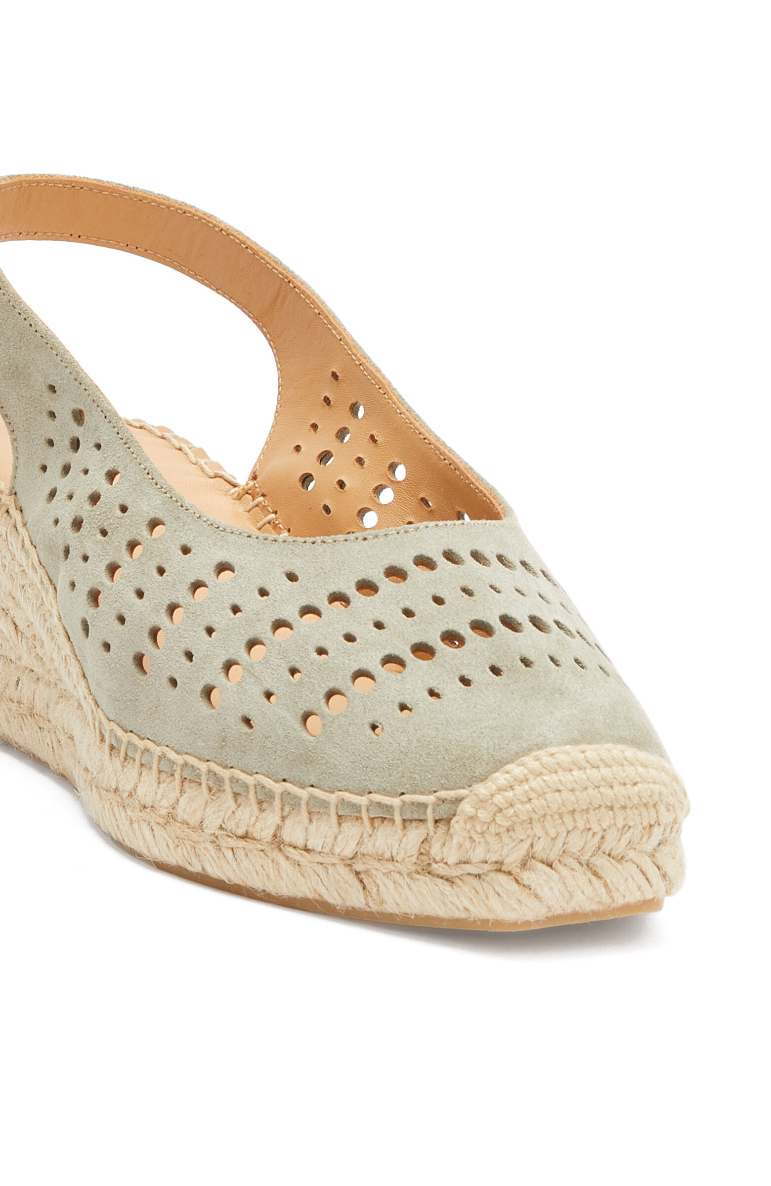 Su Yeşili Desenli Kadın Süet Espadril